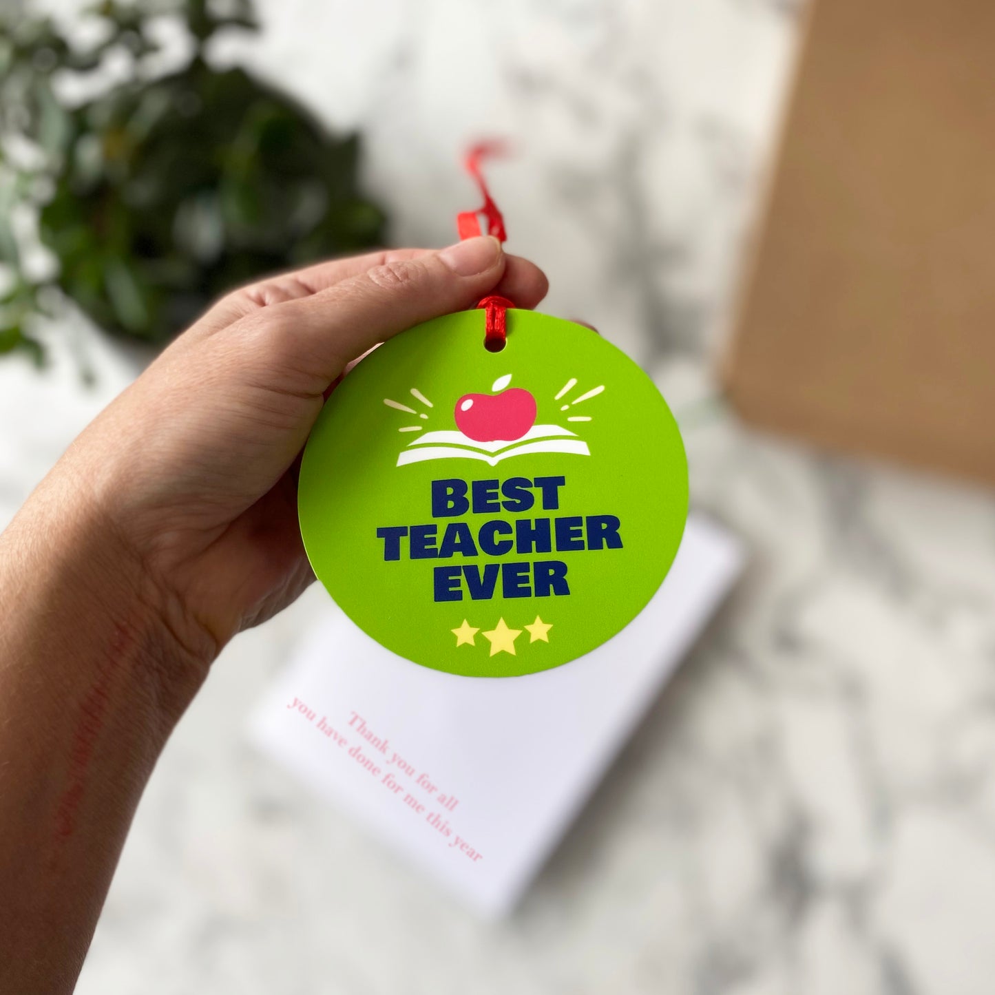 Personalised Thank You Teach Card With Medal