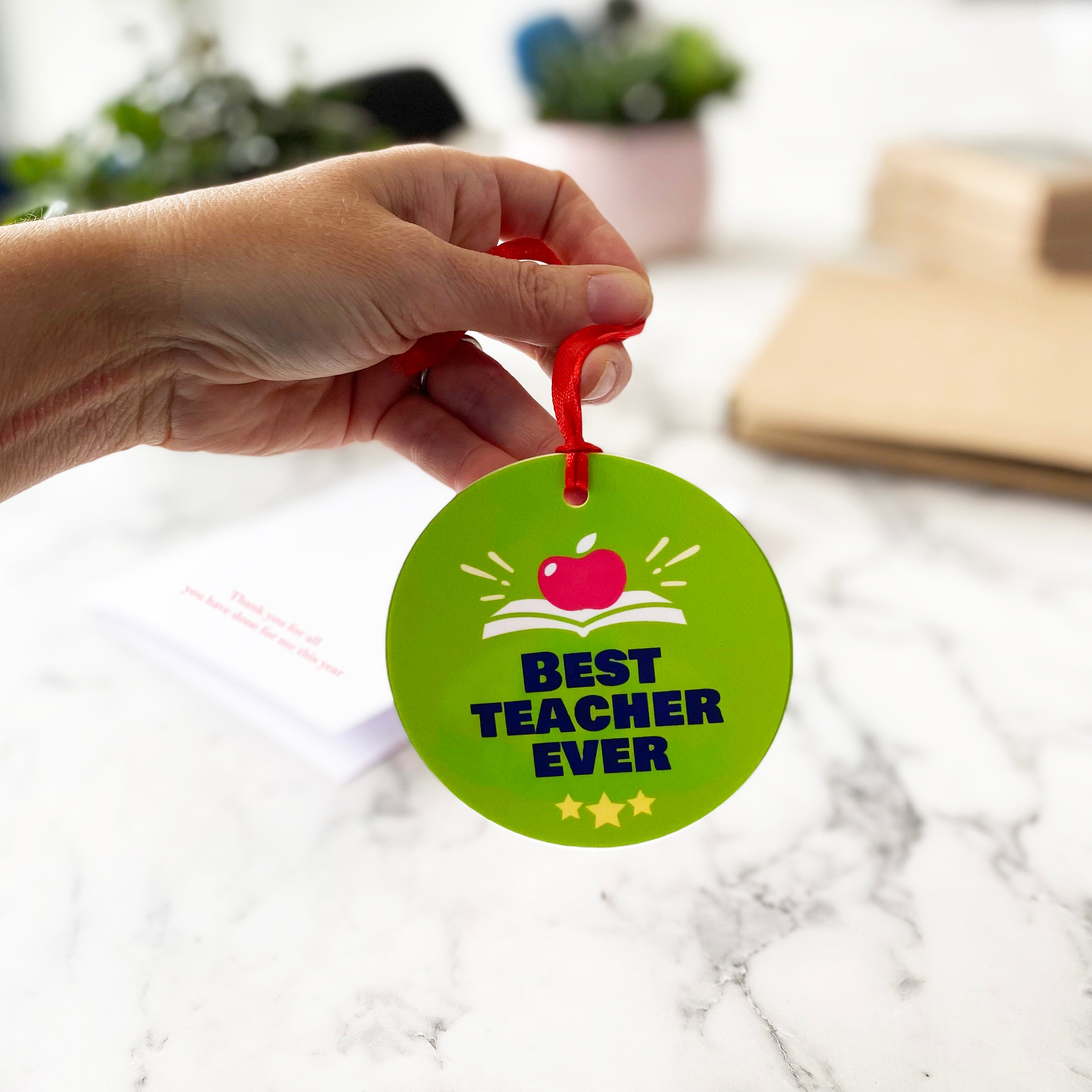 Personalised Thank You Teach Card With Medal