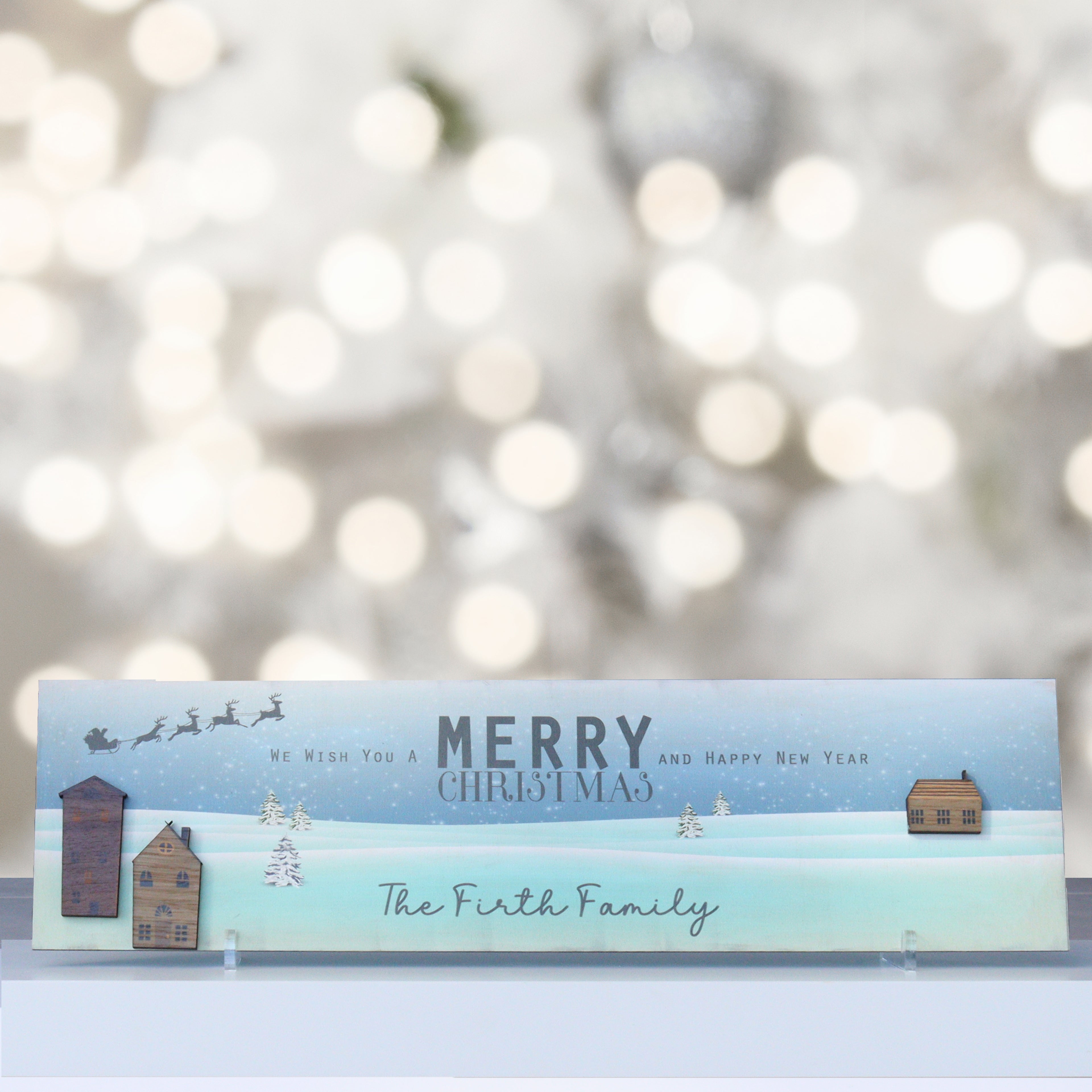 Personalised Wooden Christmas Family Sign