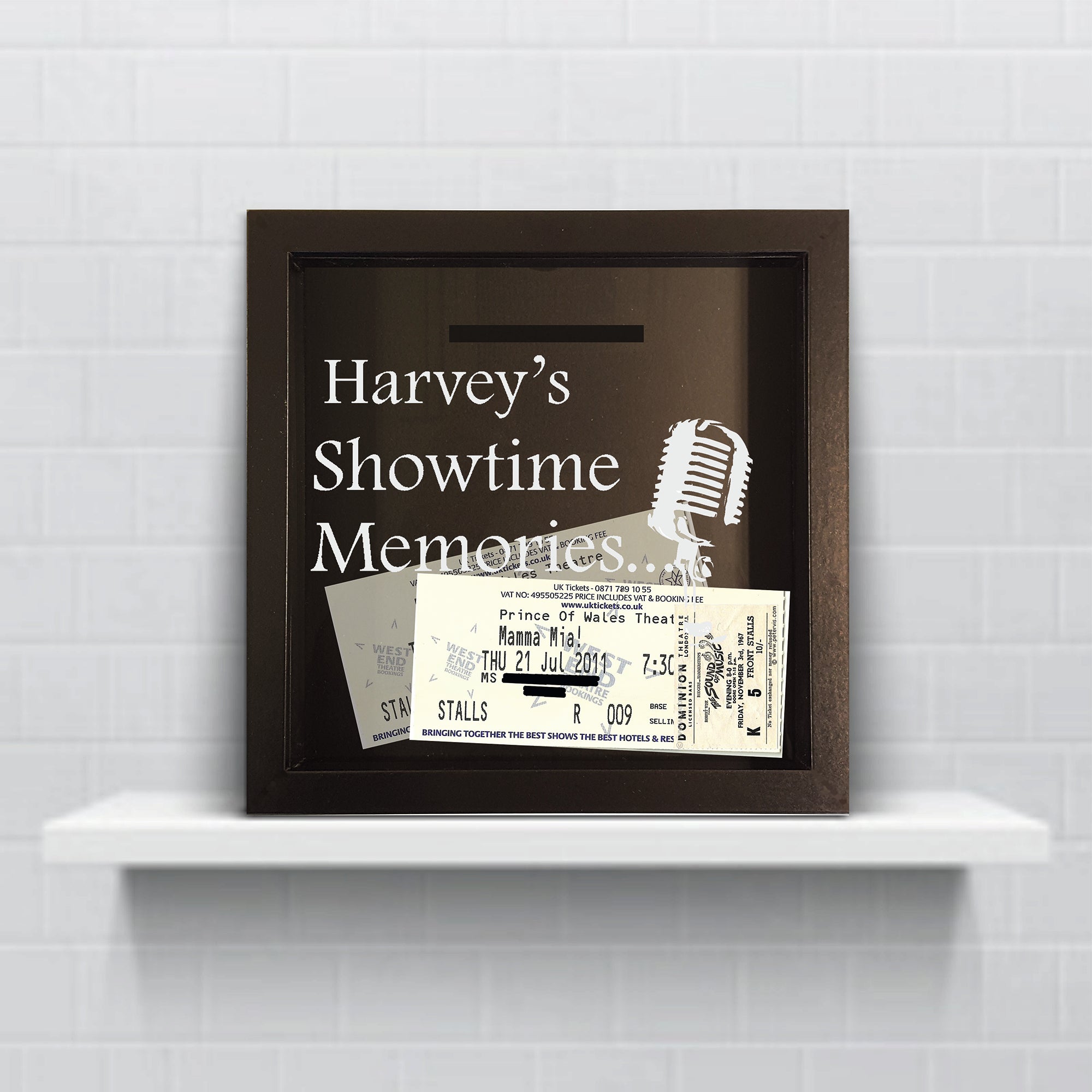 Personalised concert ticket keepsake box