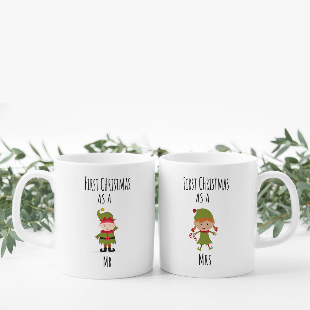 Personalised couples festive mugs