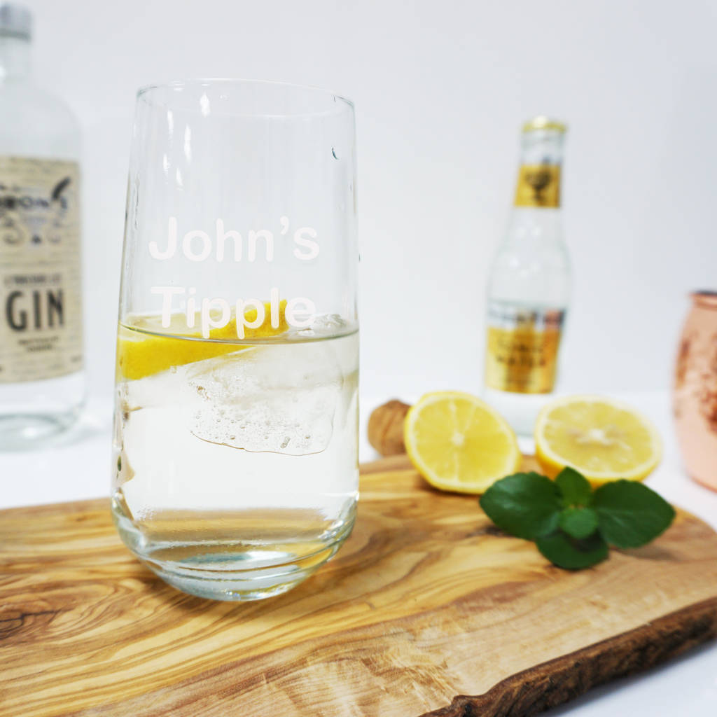 Custom name tall glass gift