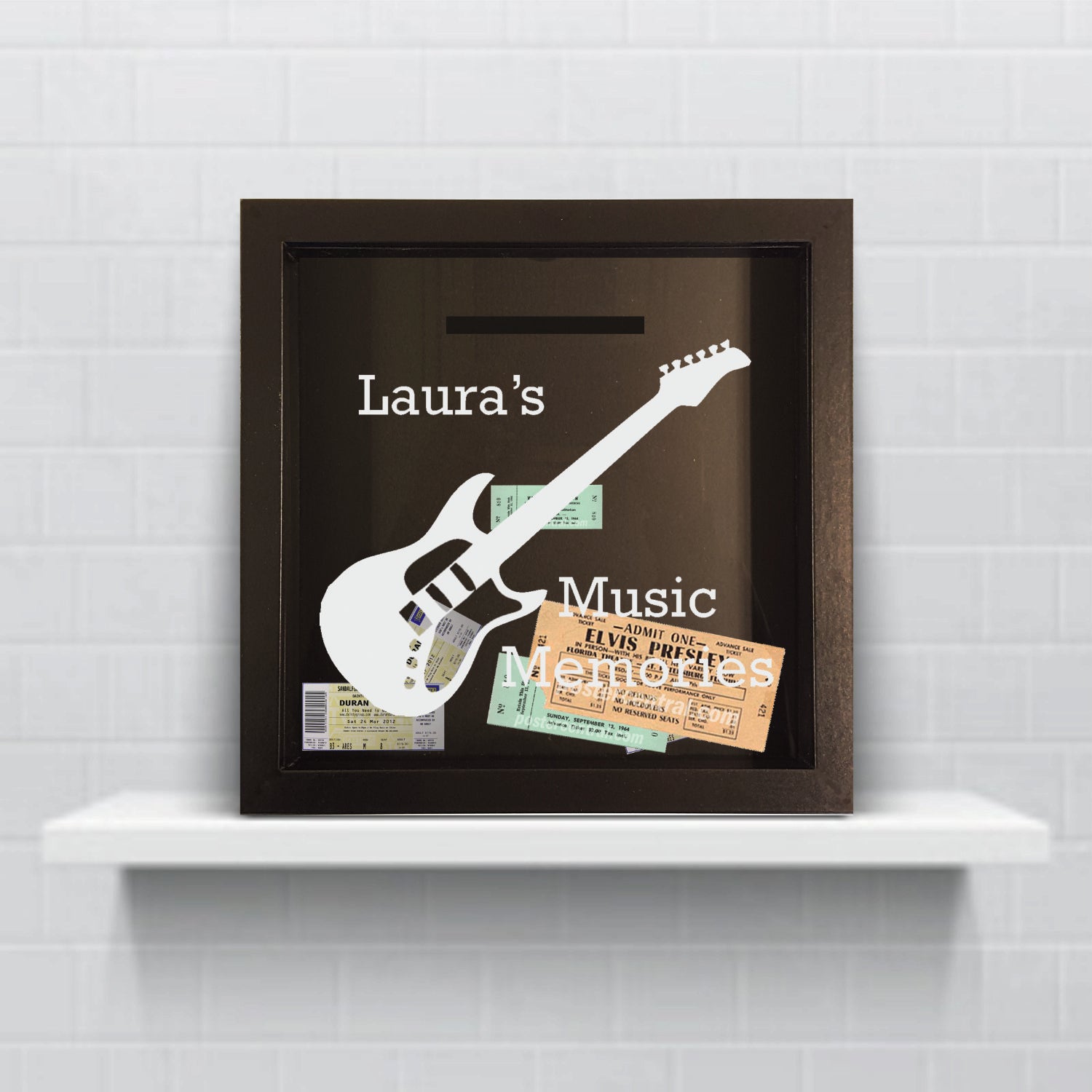 Custom music keepsake box for concert and festival tickets