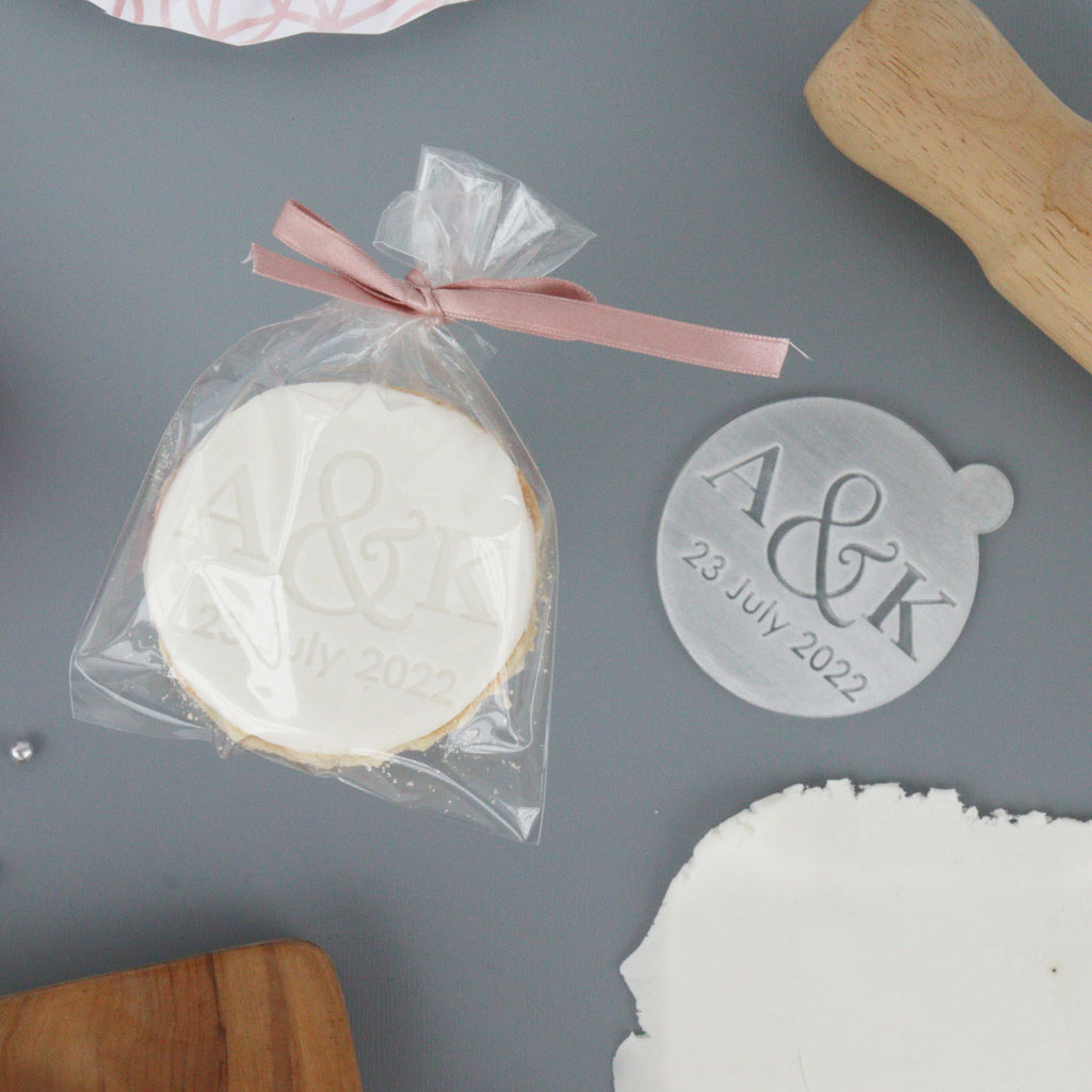 Personalised wedding cookie embosser with initials