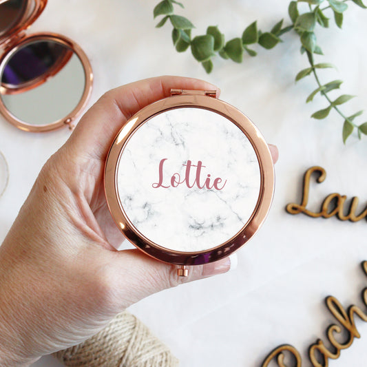 Personalised Rose Gold Compact Mirror