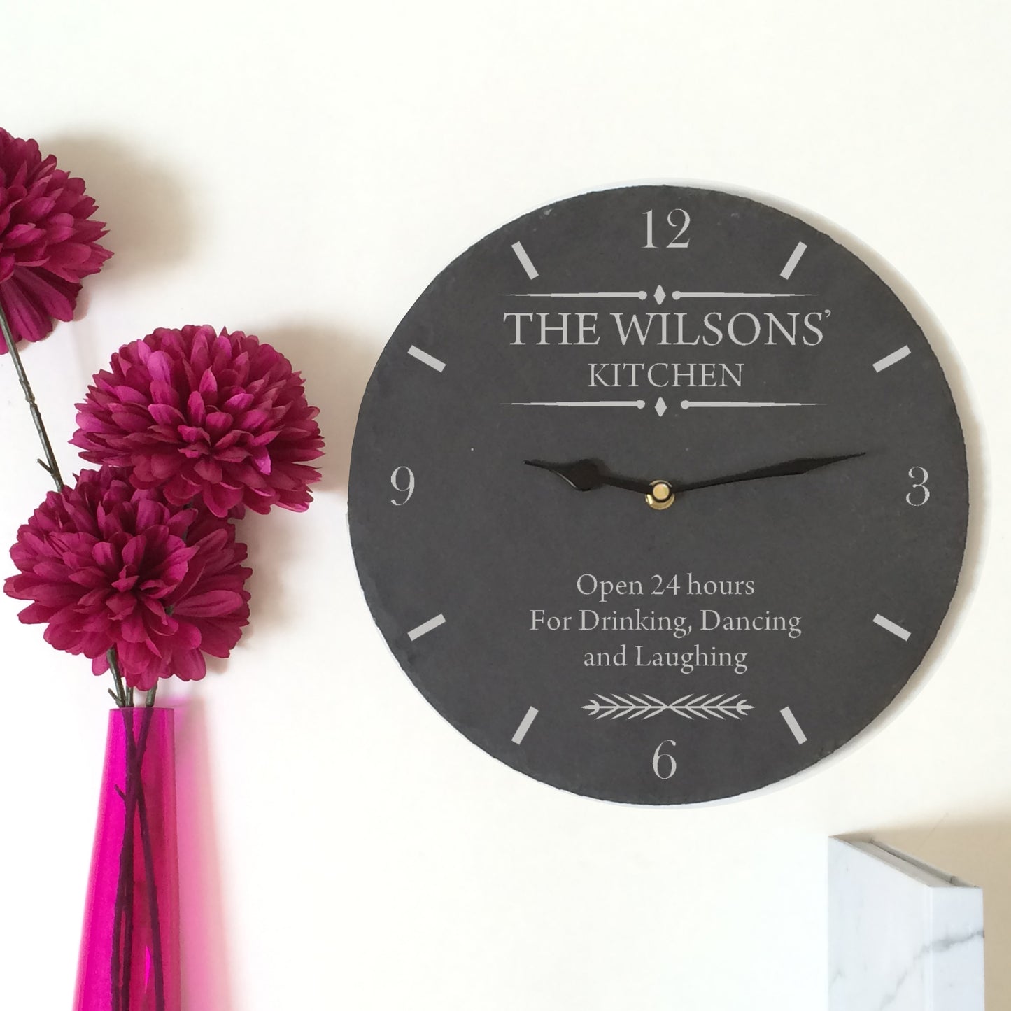 Personalised Slate Kitchen Clock
