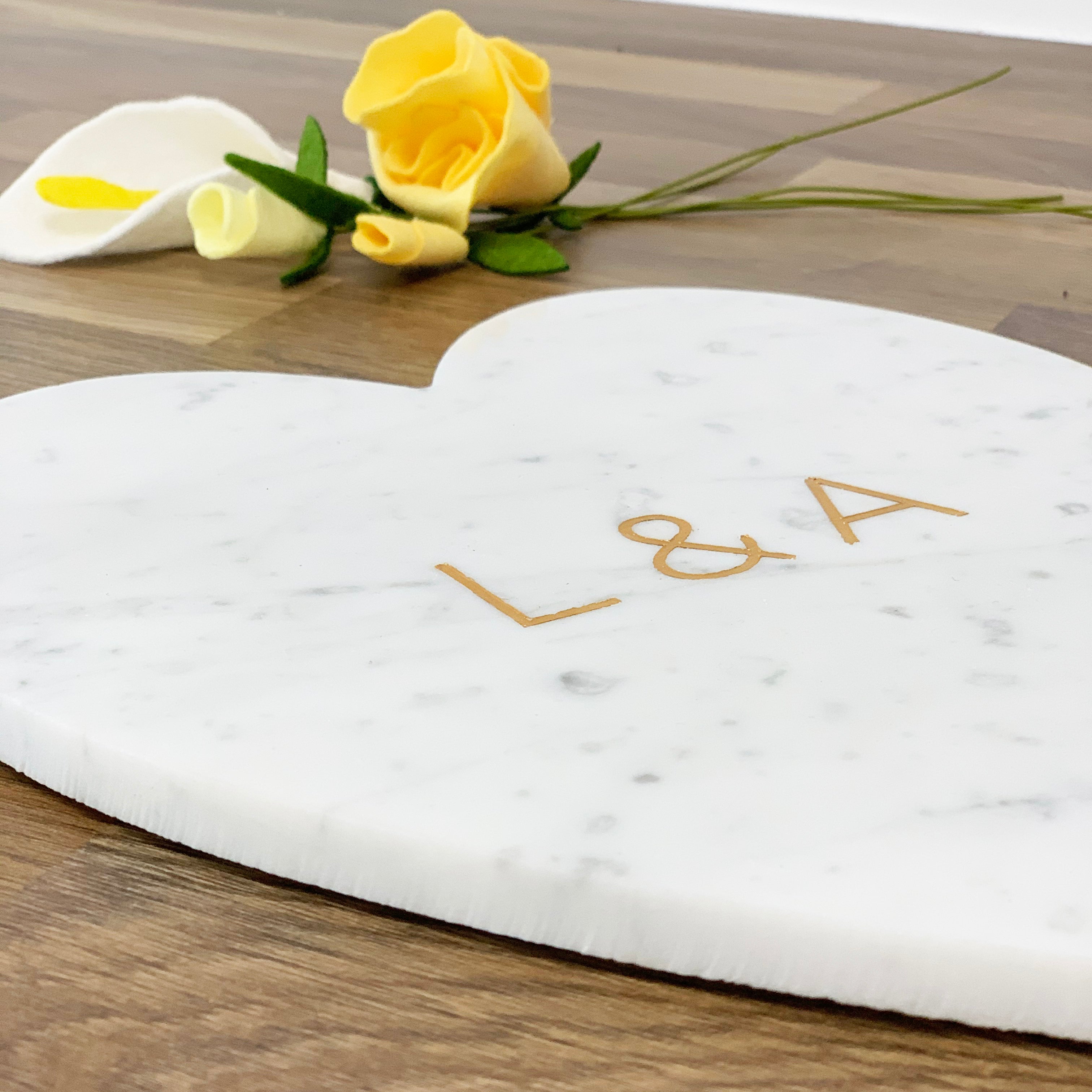 Personalised Marble Heart Cheeseboard