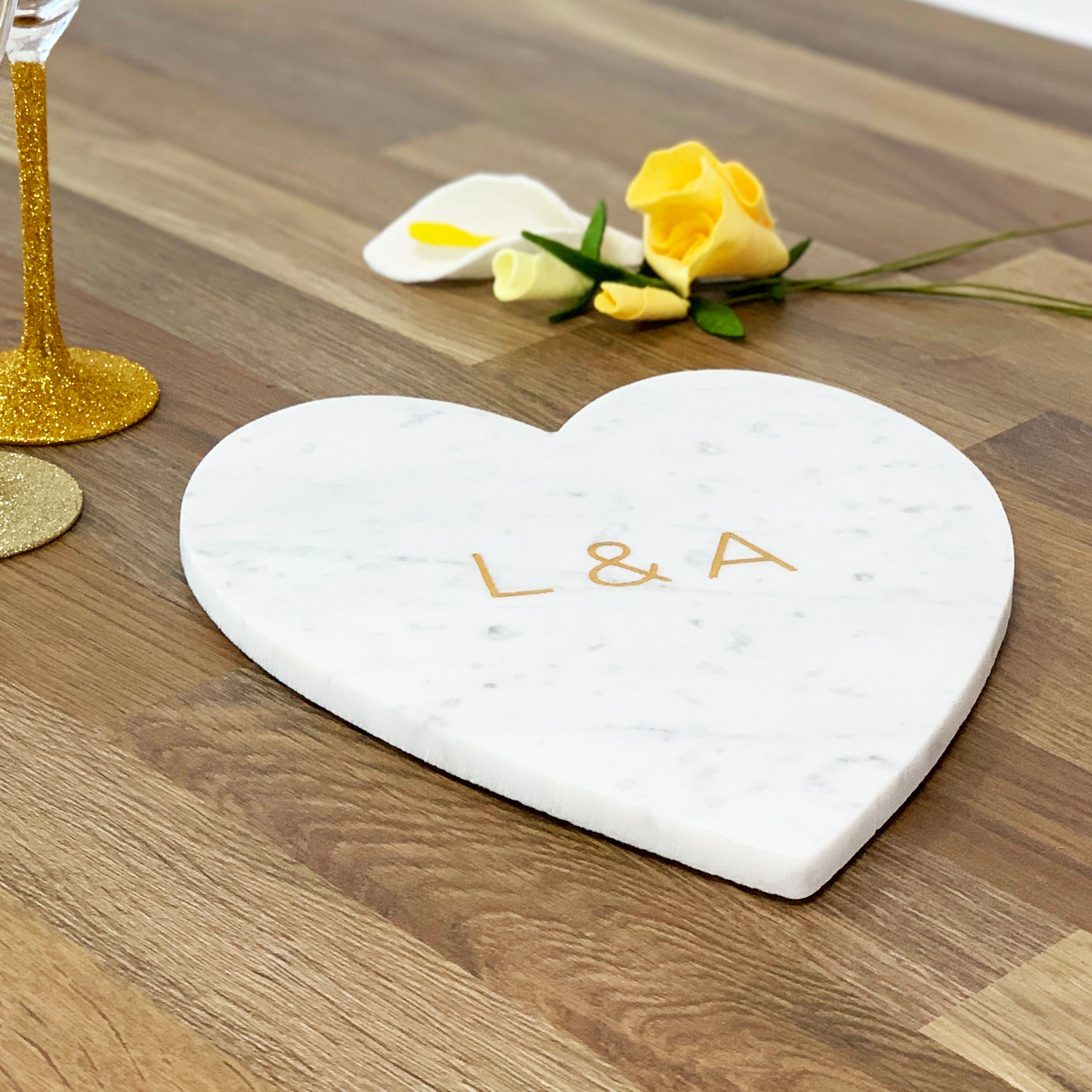 Personalised Marble Heart Cheeseboard