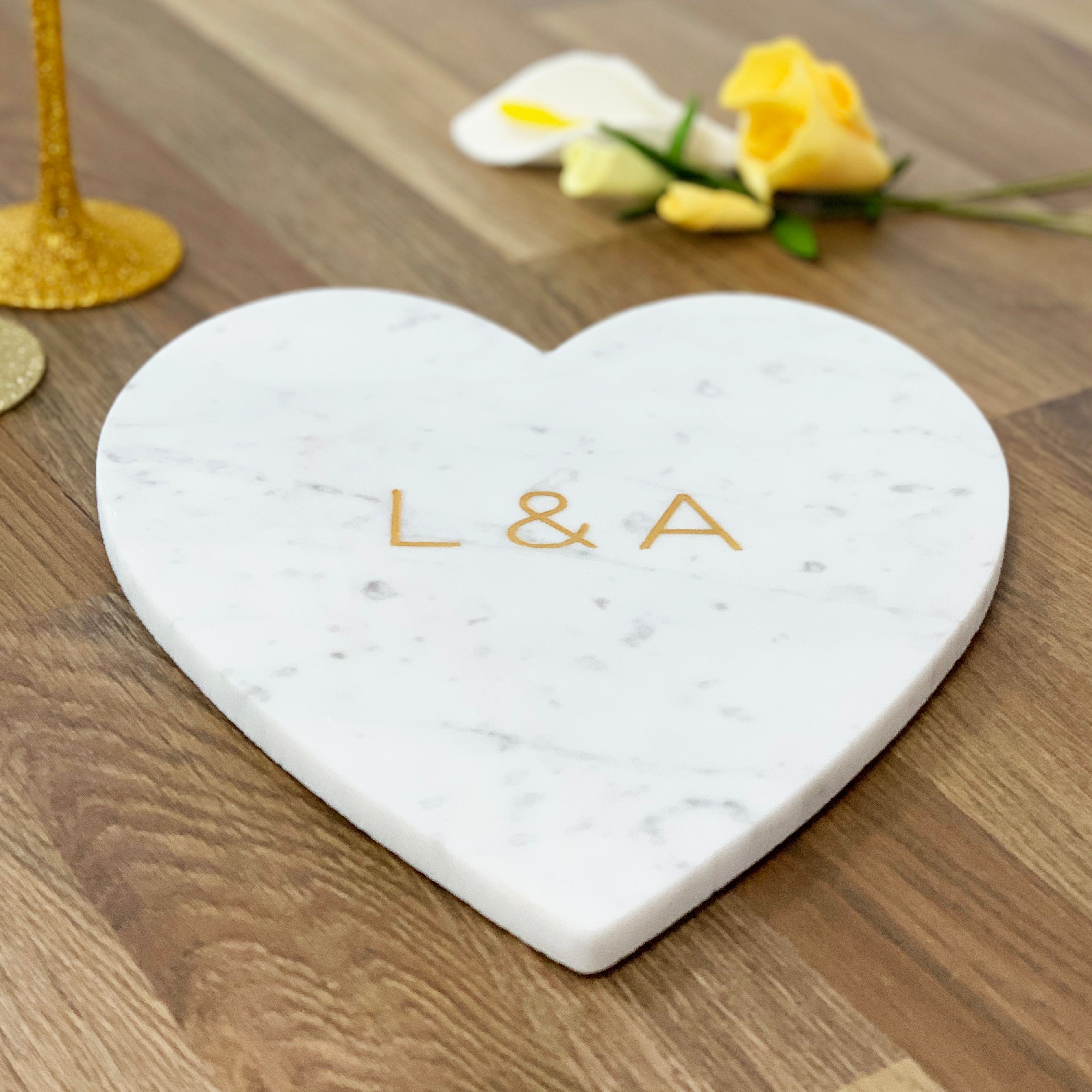 Personalised Marble Heart Cheeseboard