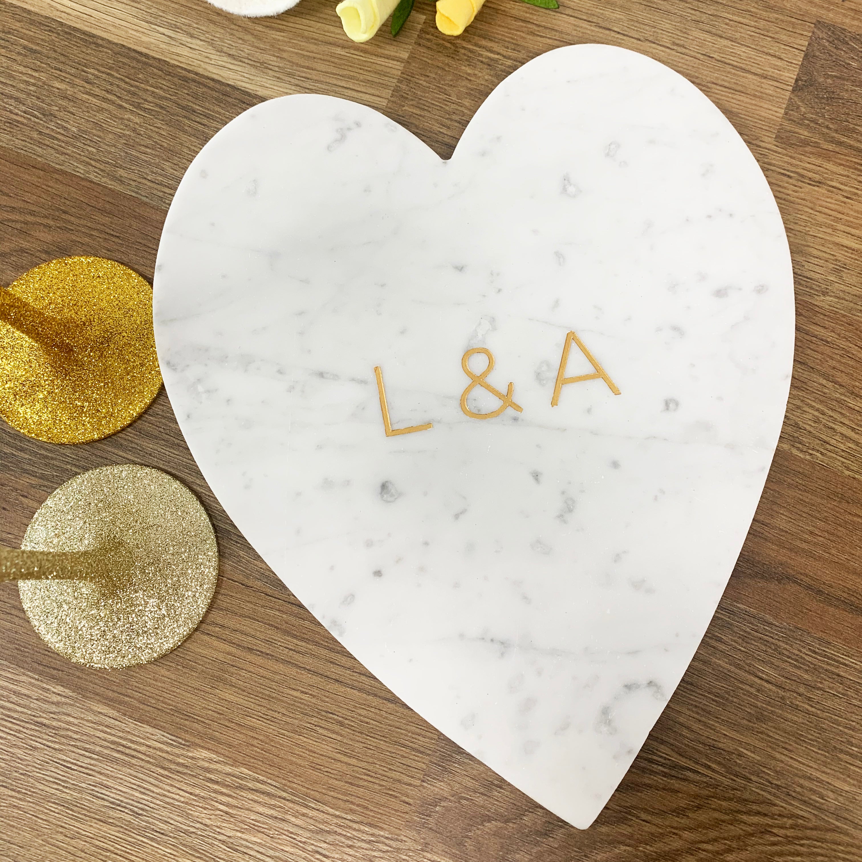 Personalised Marble Heart Cheeseboard