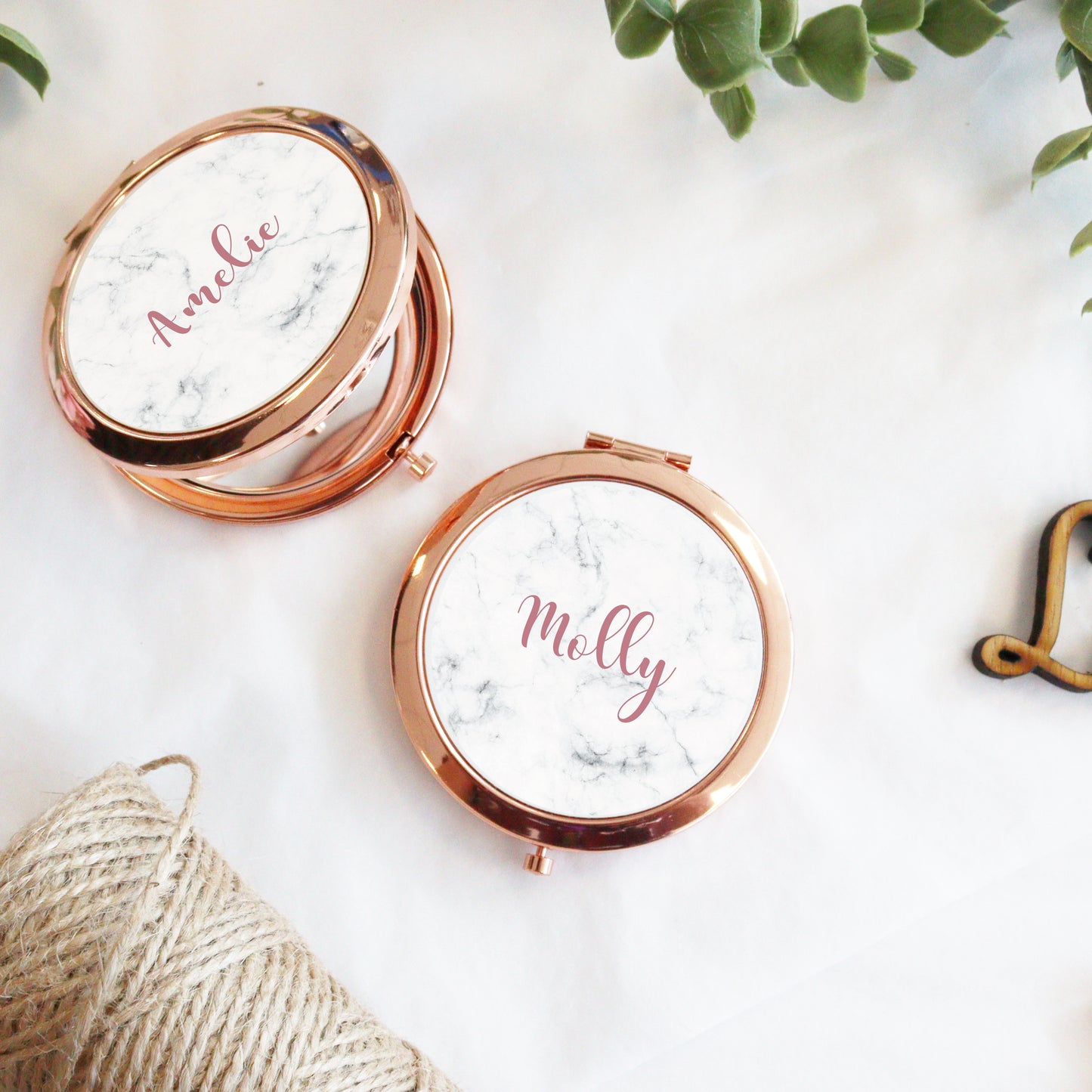 Personalised Rose Gold Compact Mirror