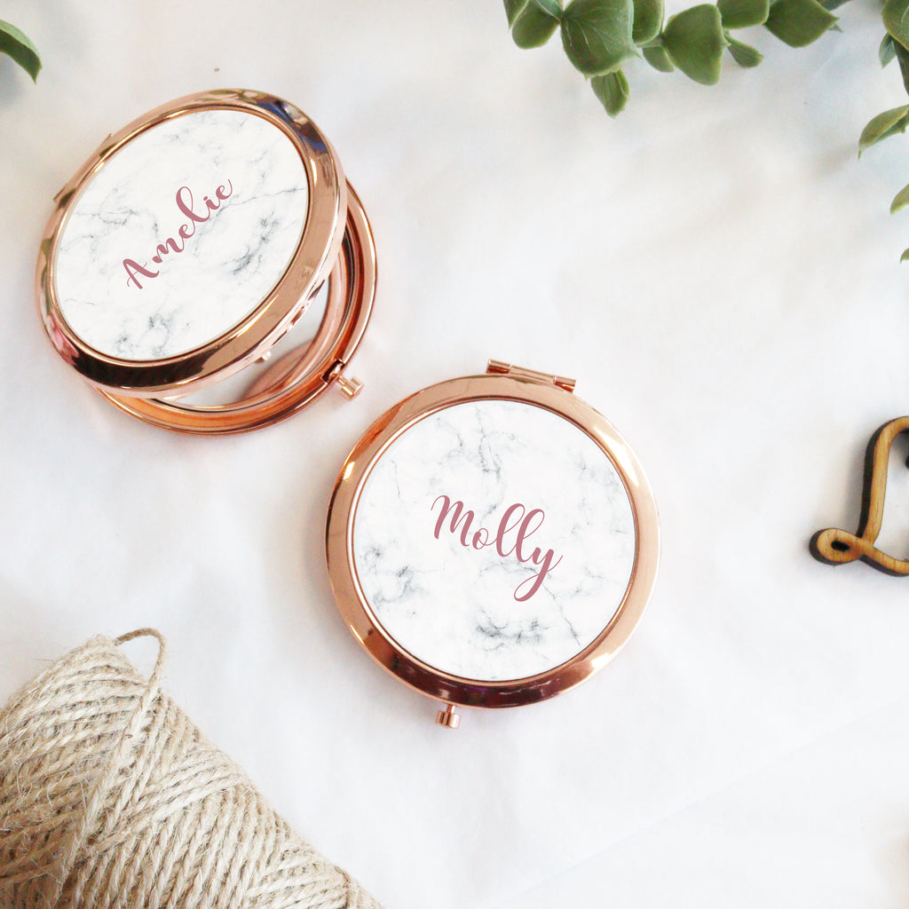 Personalised Rose Gold Compact Mirror