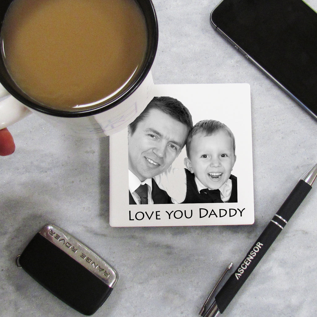 Father's Day Photo Ceramic Coaster