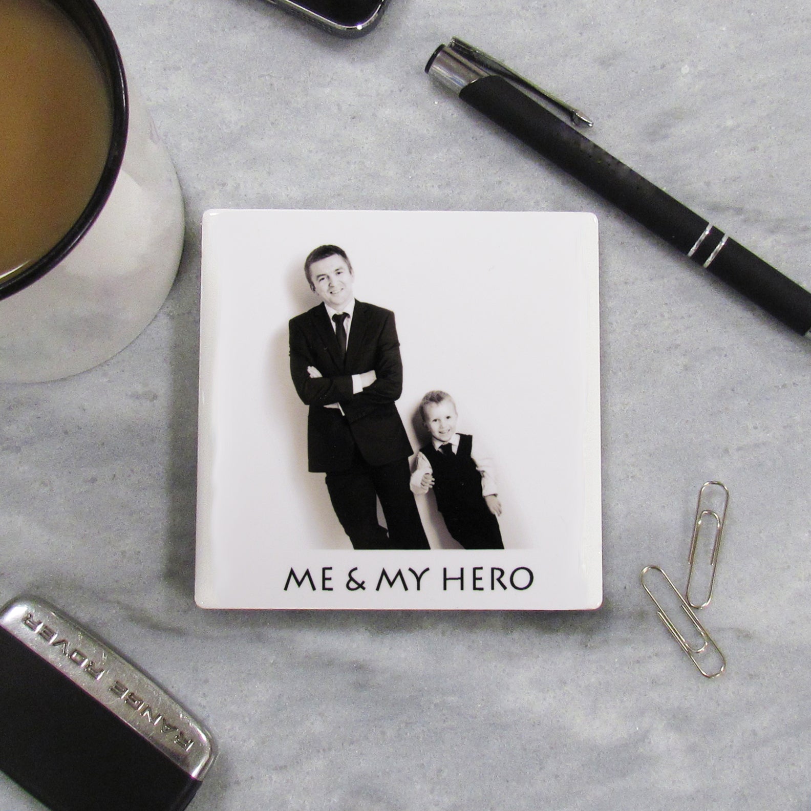 Father's Day Photo Ceramic Coaster