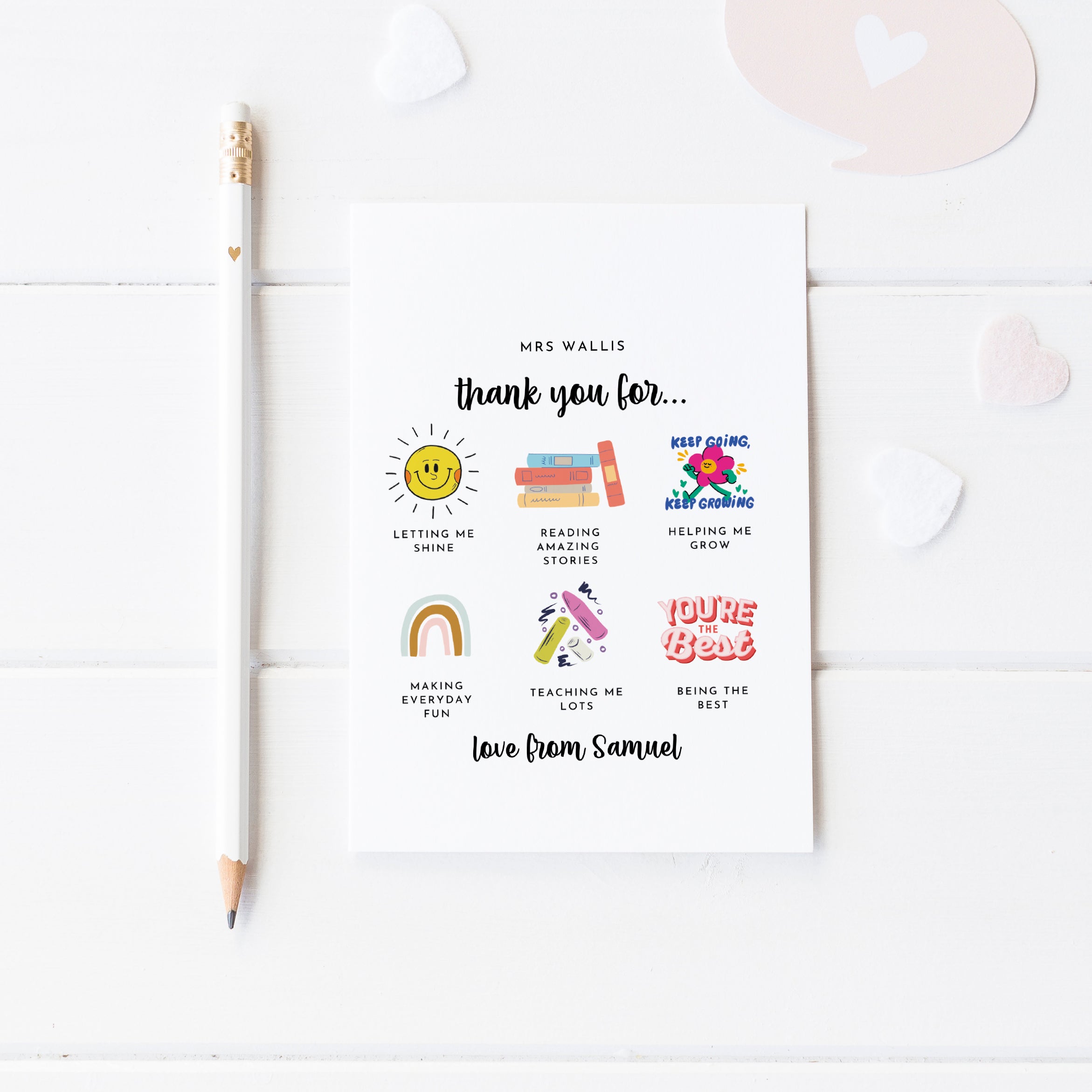 Personalised Thank You Teacher Card