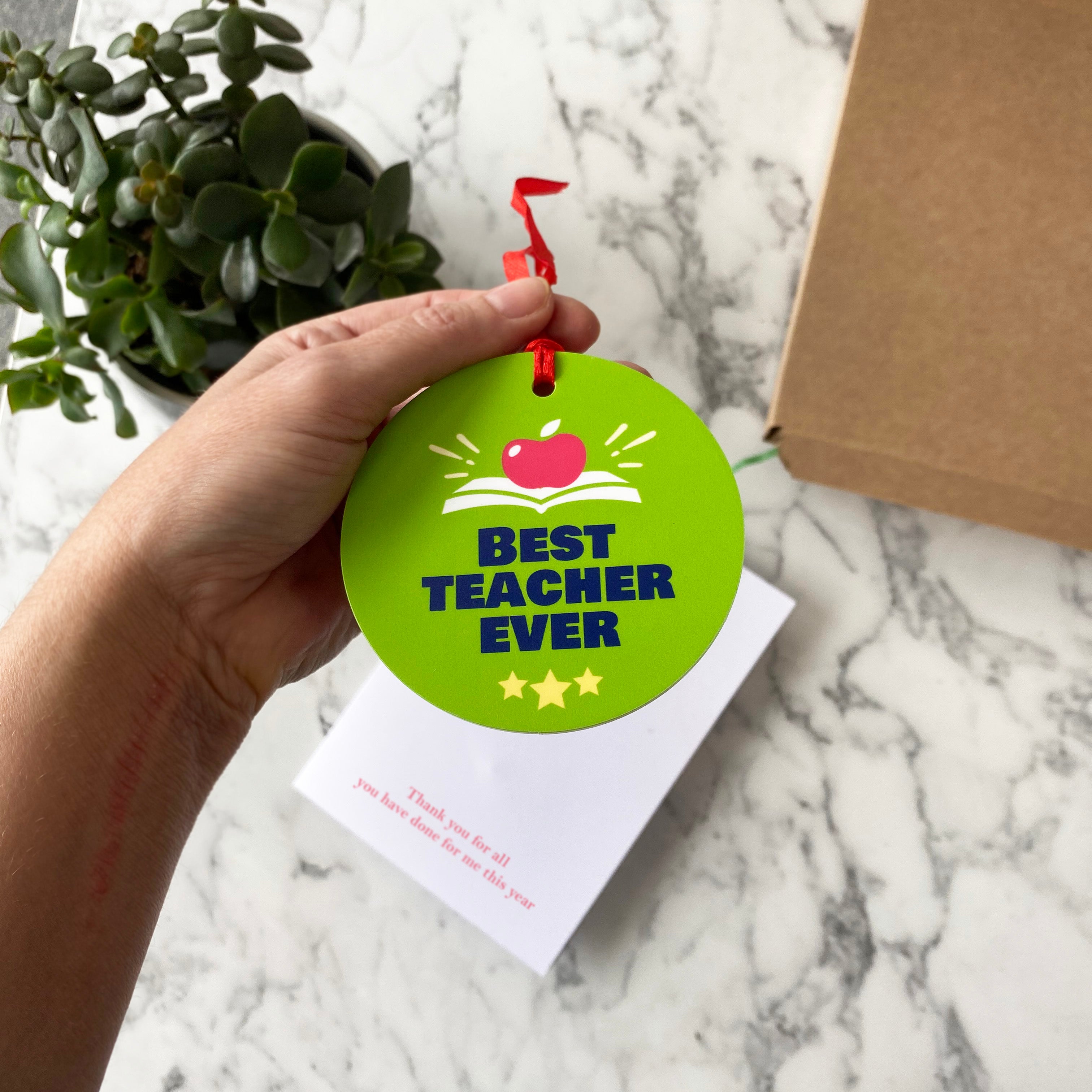 Personalised Thank You Teach Card With Medal