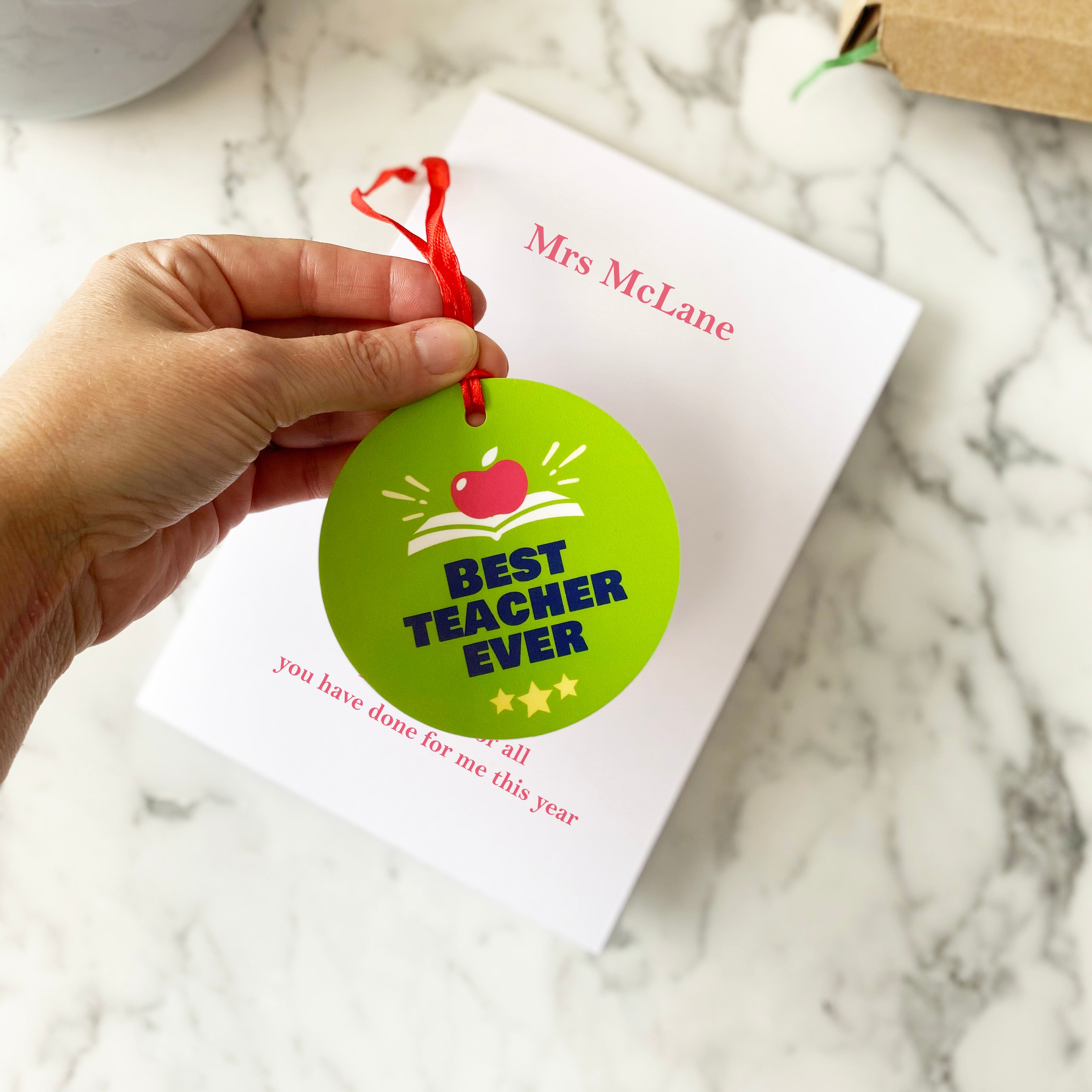 Personalised Thank You Teach Card With Medal