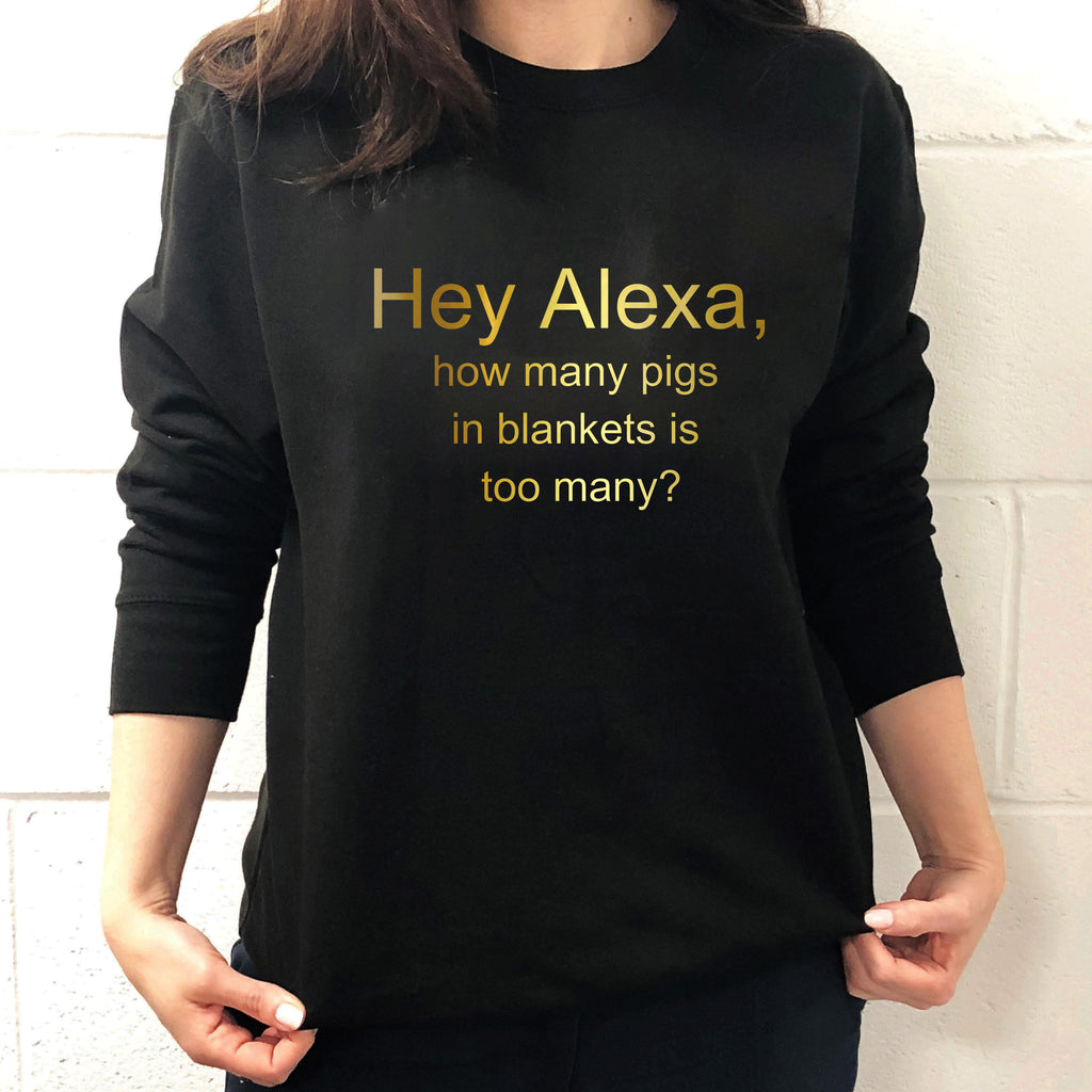 Alexa, How Many Pigs in Blankets is too many? Christmas Jumper