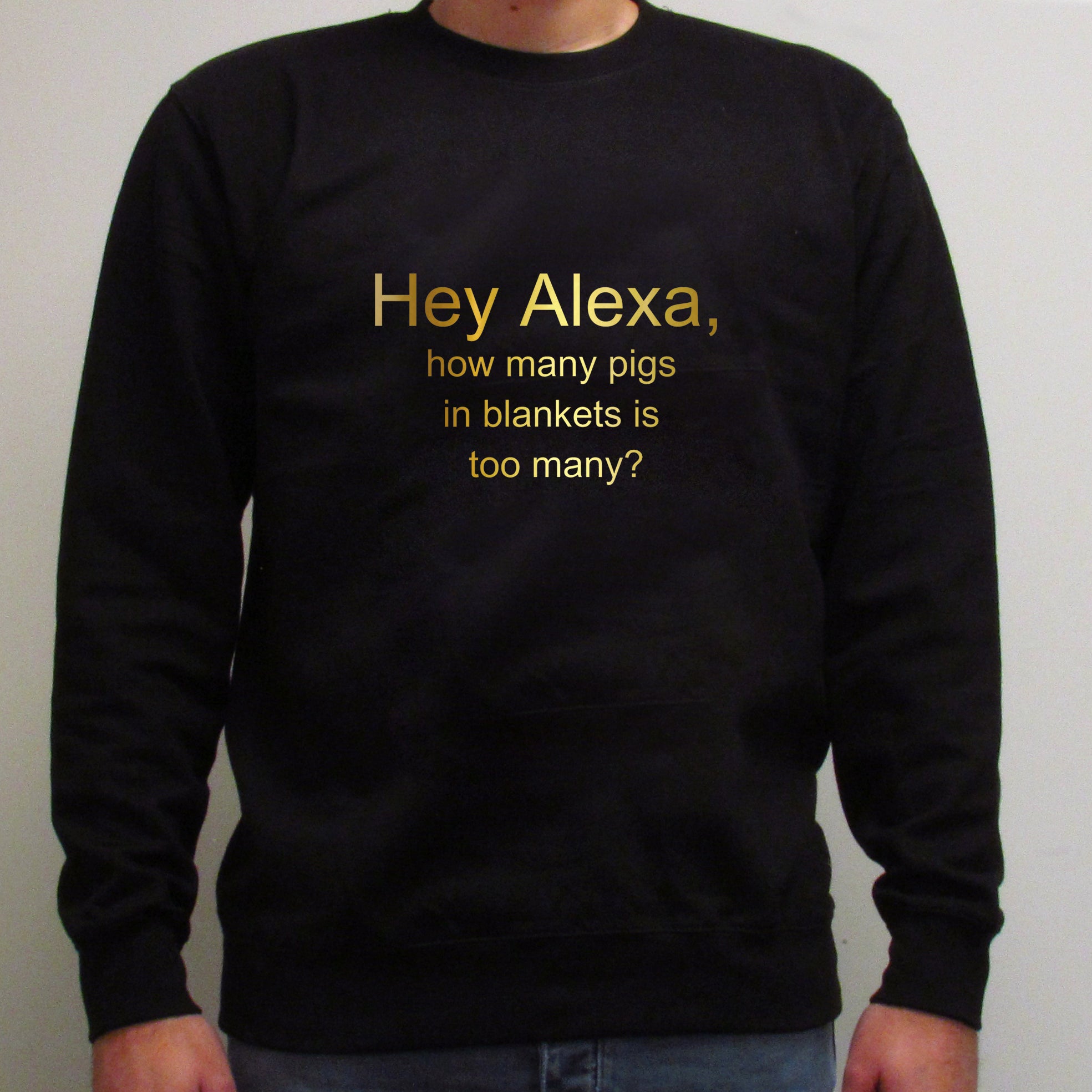 Alexa, How Many Pigs in Blankets is too many? Christmas Jumper