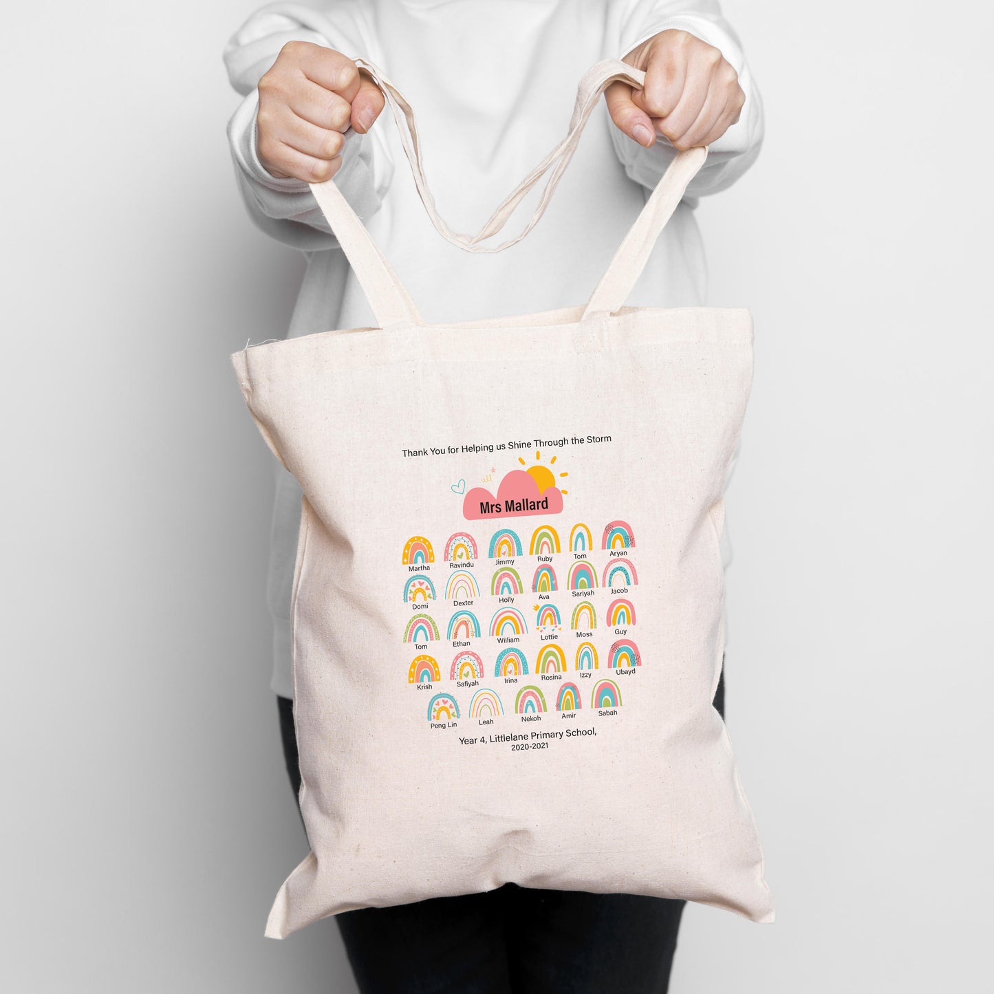 Teacher Gift Rainbow Tote Bag