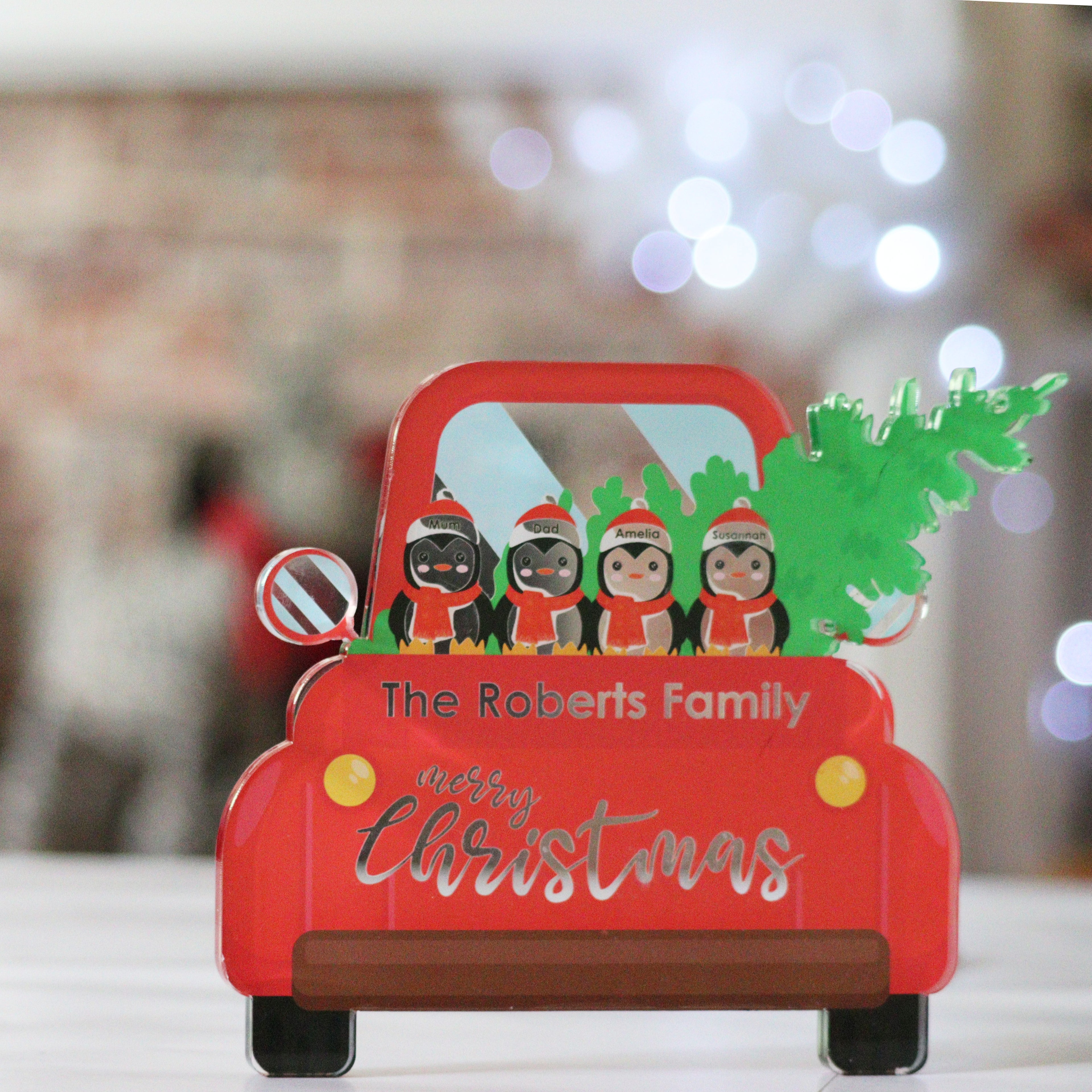 Personalised Family Christmas Penguin Ornament