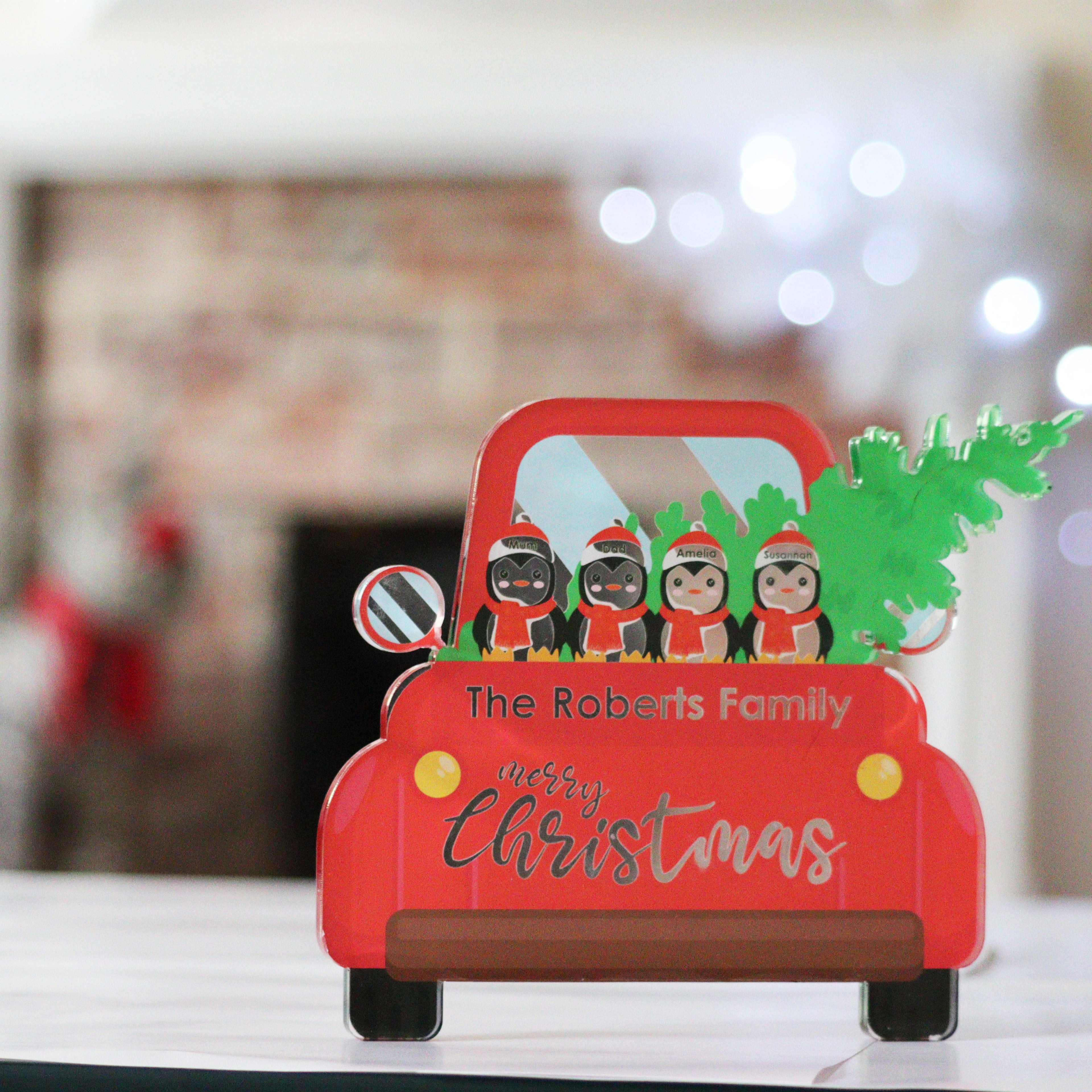 Personalised Family Christmas Penguin Ornament