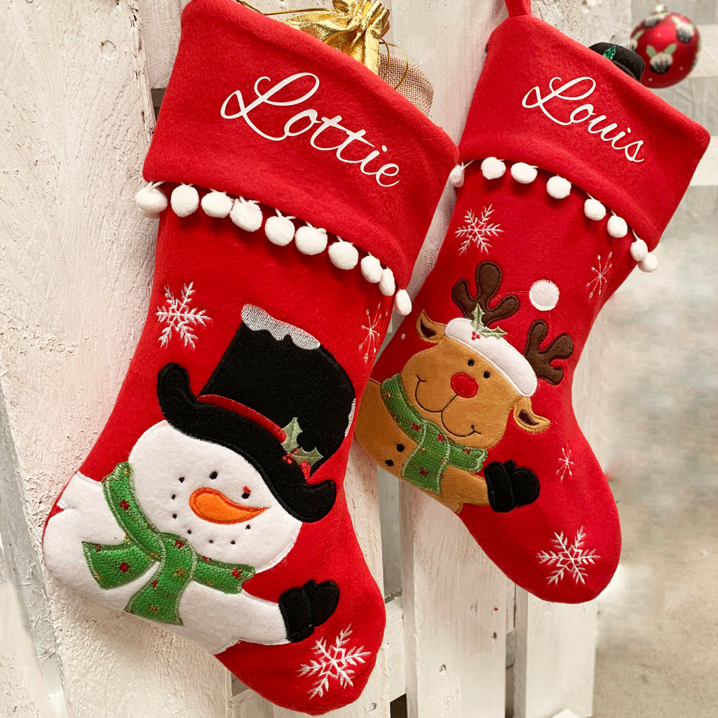 Snowman Or Reindeer Personalised Stocking