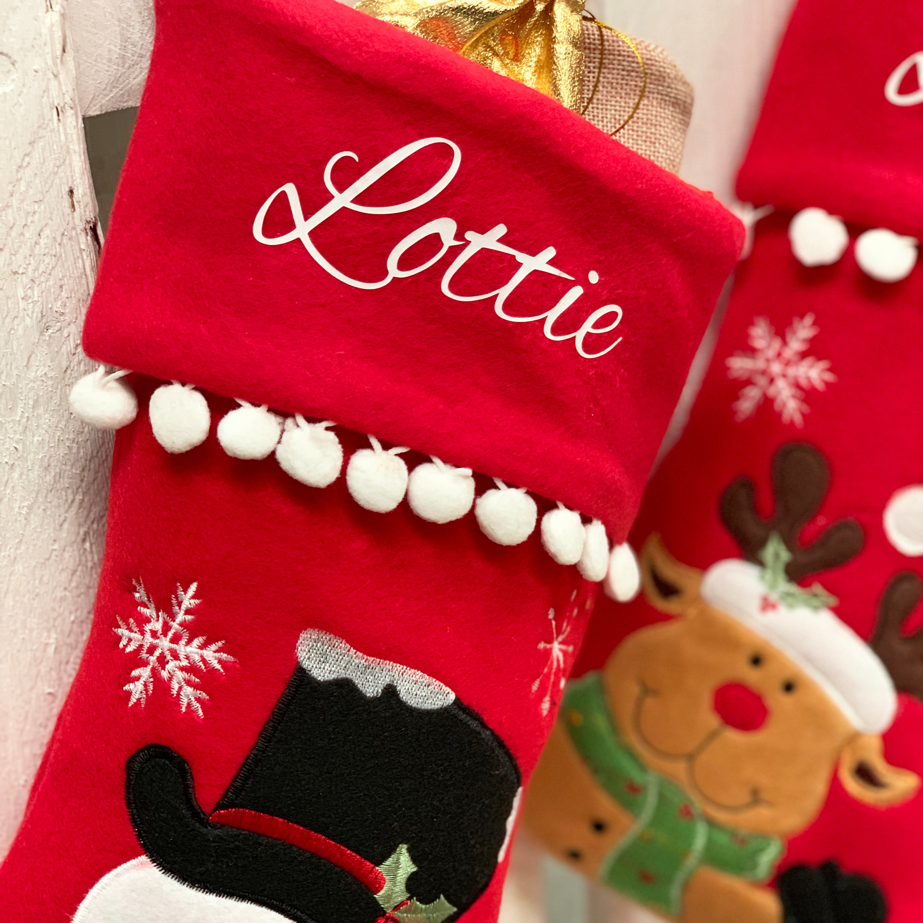 Snowman Or Reindeer Personalised Stocking