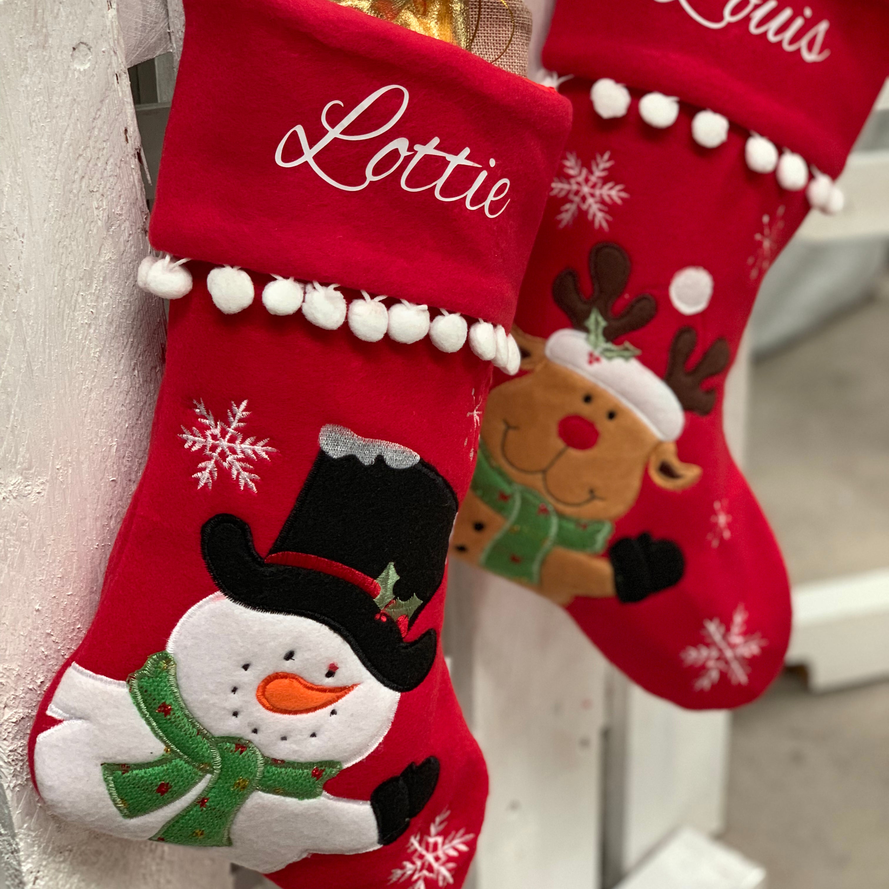 Snowman Or Reindeer Personalised Stocking