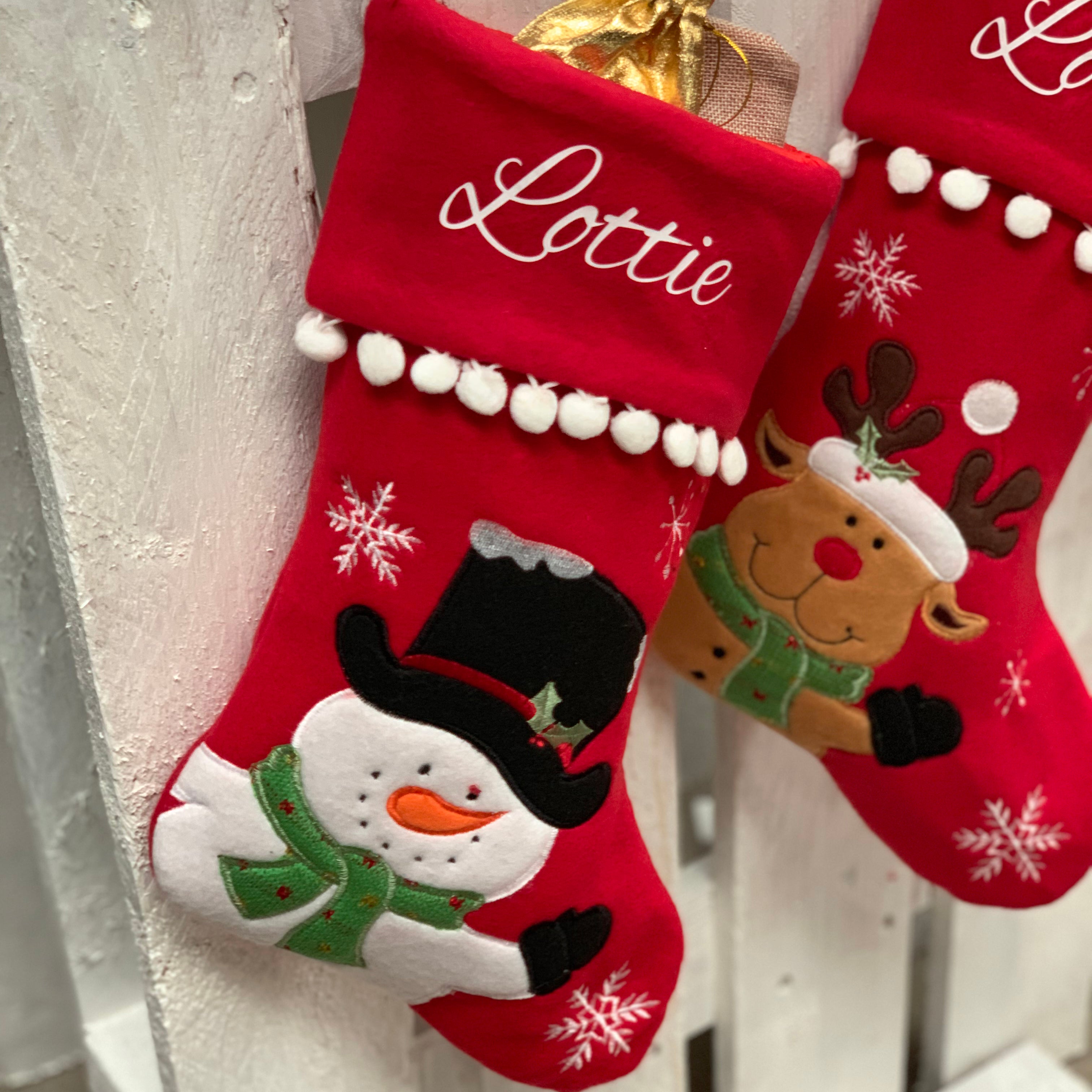 Snowman Or Reindeer Personalised Stocking