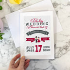 Personalised Ruby Wedding Anniversary Card