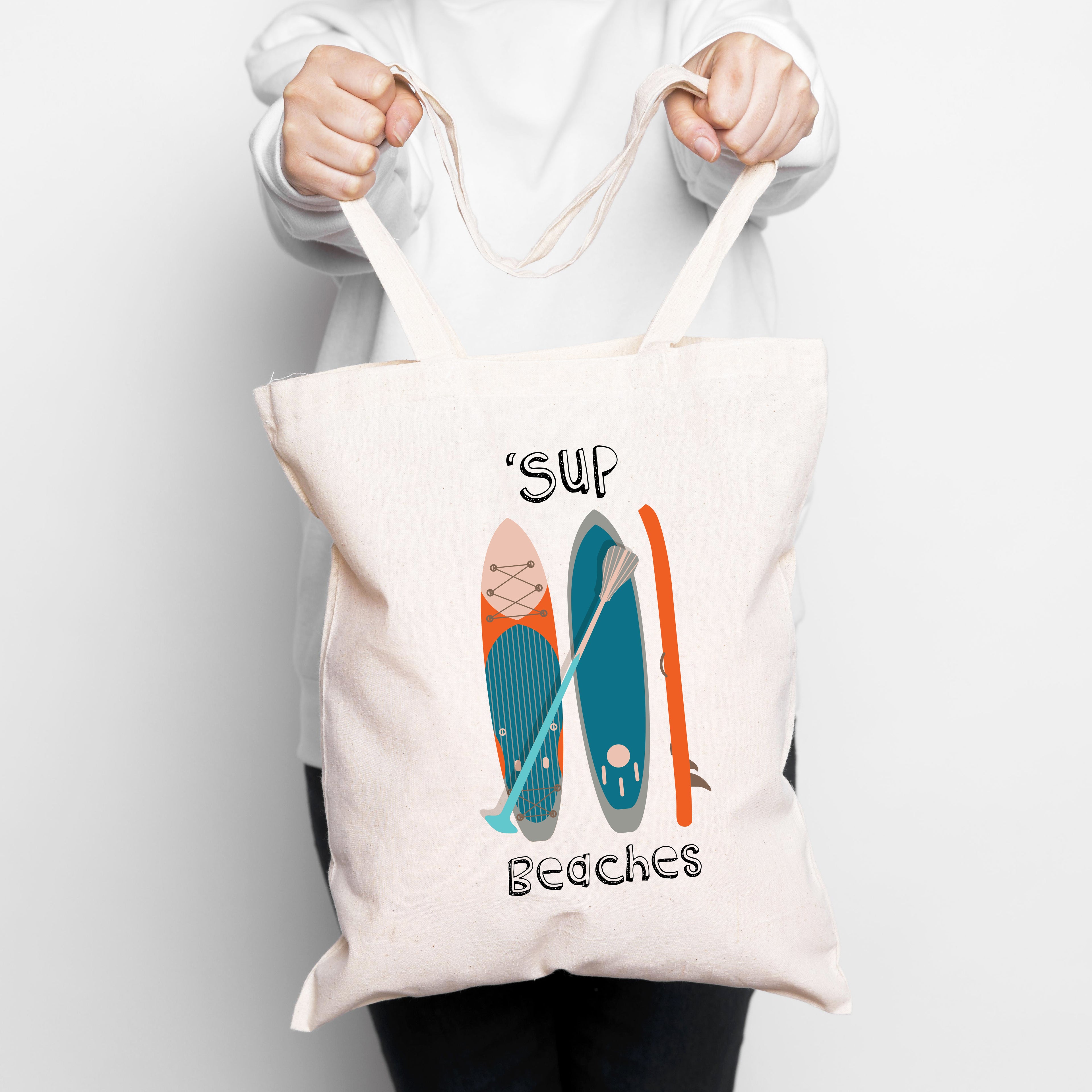 Sup Beaches Paddleboard Tote Bag