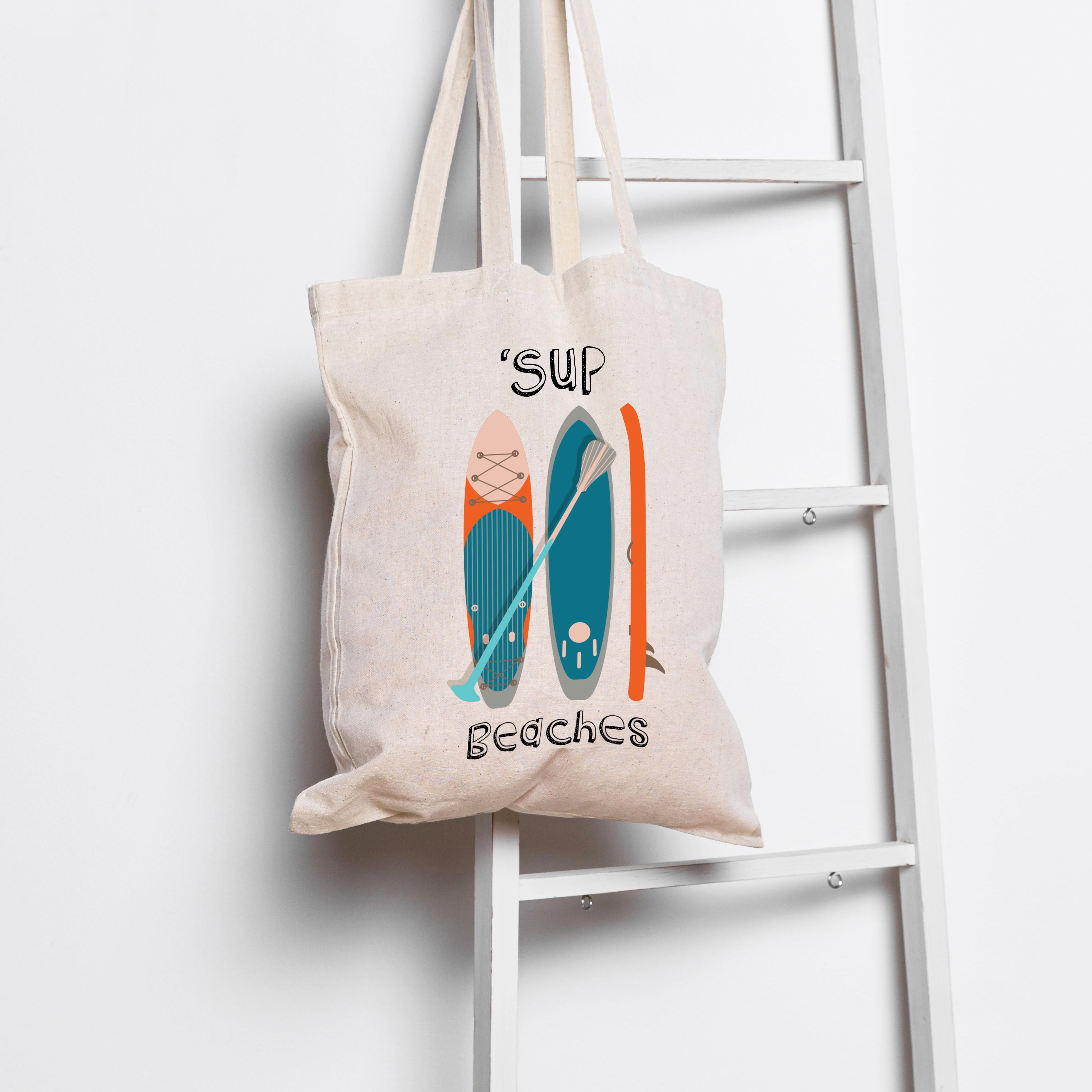 Sup Beaches Paddleboard Tote Bag