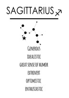 Horoscope Monochrome Print