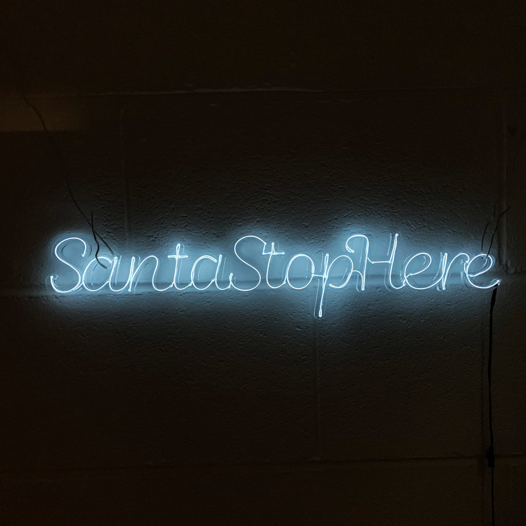 Santa Stop Here Neon El Wire Light