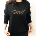 Sassy leopard print slogan sweatshirt