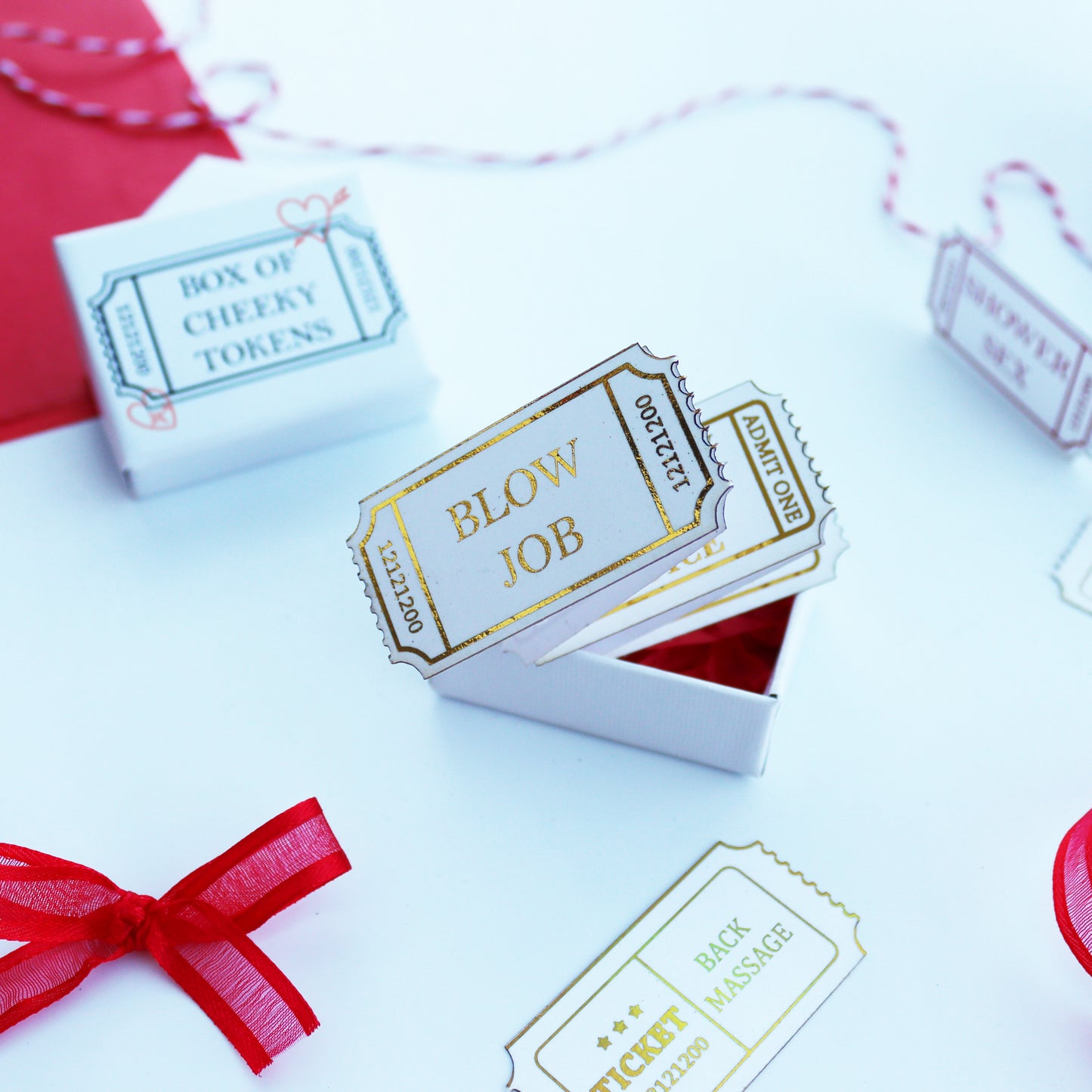 Personalised Cheeky Ticket Stub Tokens Valentine's Day