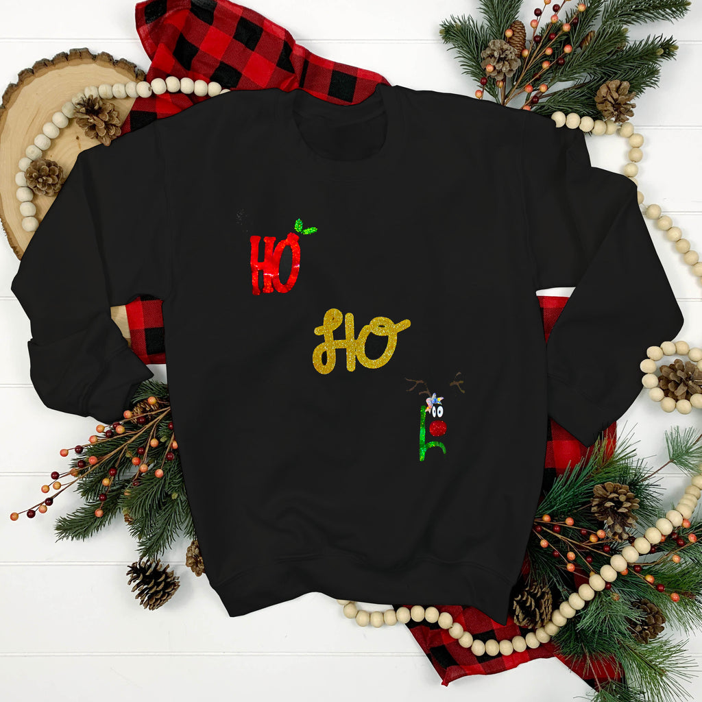 Unisex black Christmas sweatshirt festive design