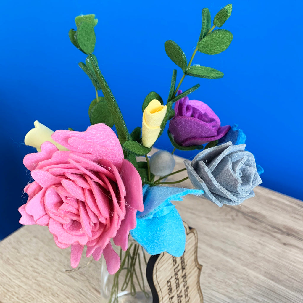 Personalised Thank You Teacher Felt Flower Bouquet