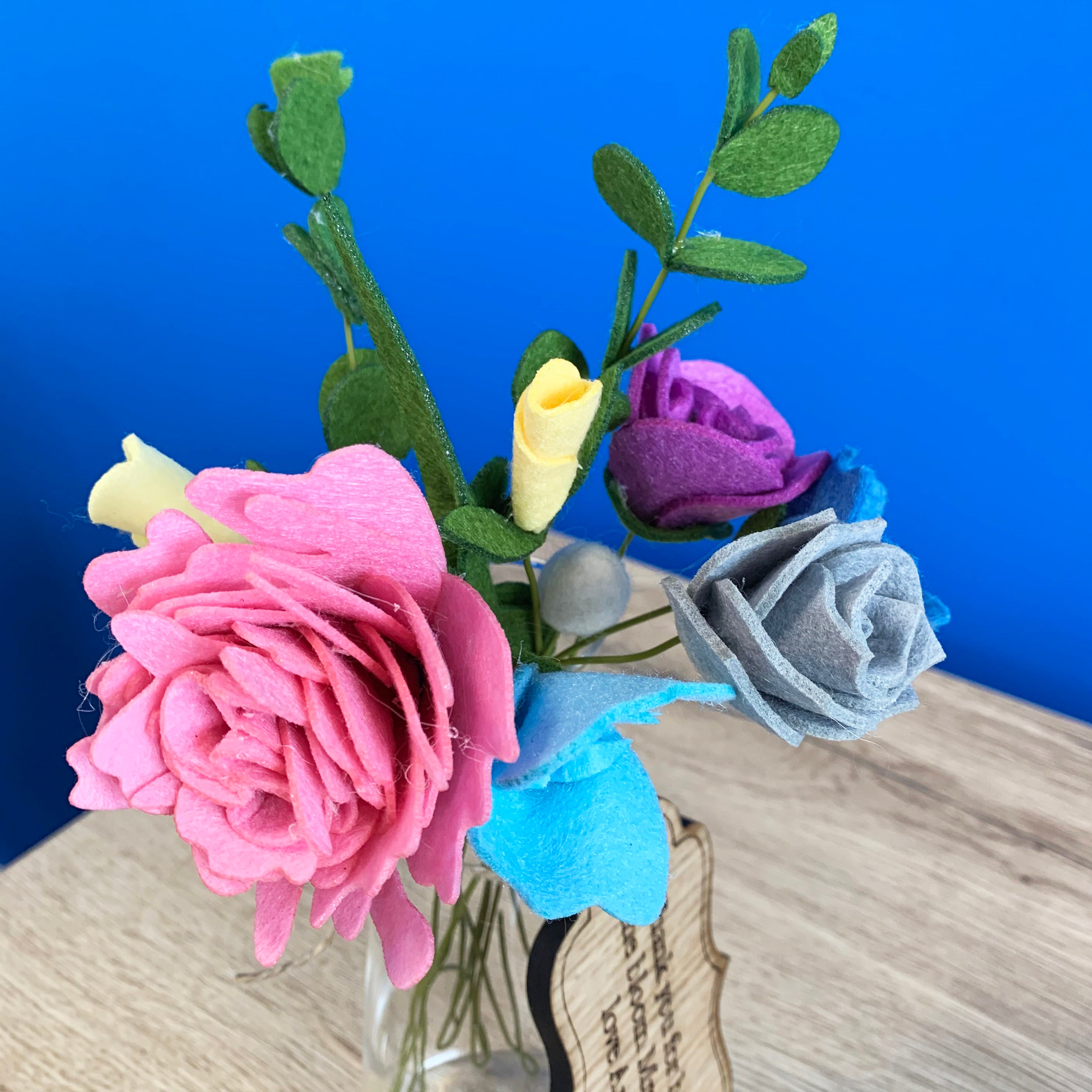 Personalised Thank You Teacher Felt Flower Bouquet