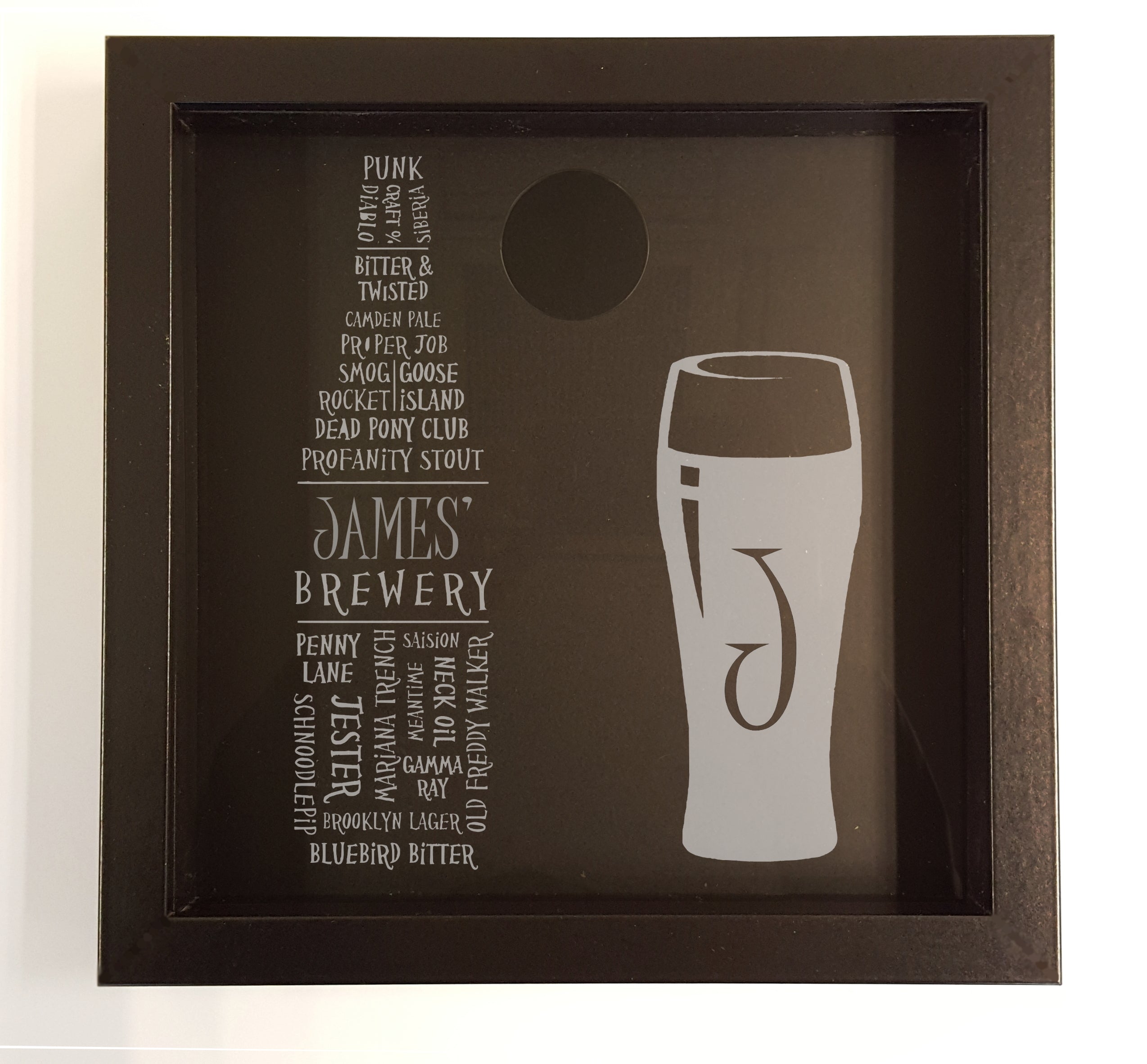 Craft beer bottle lid collection box