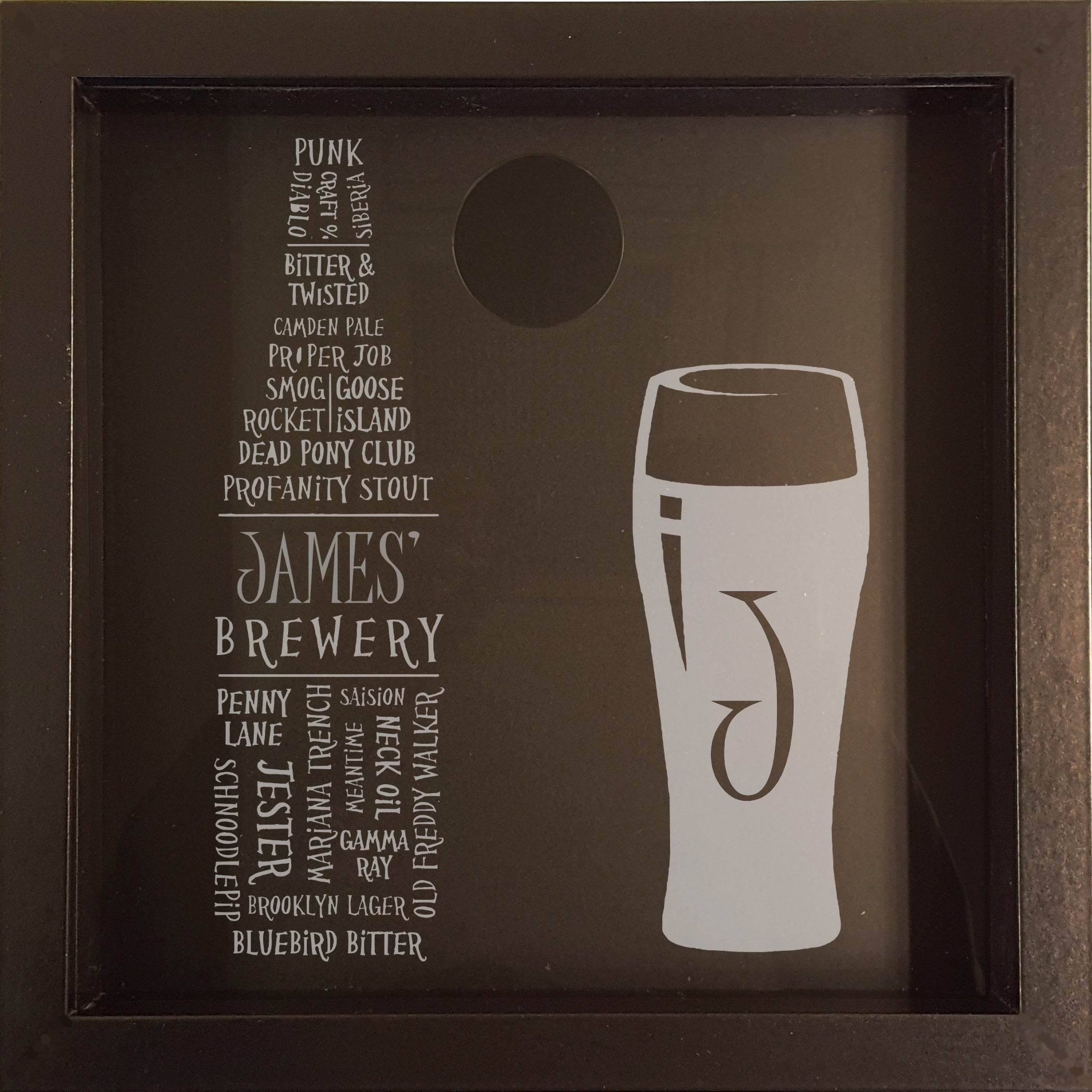Personalised beer lid collection box