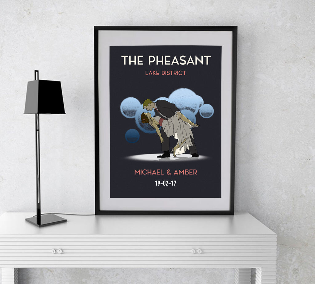 Unframed or framed personalised First Dance wedding poster