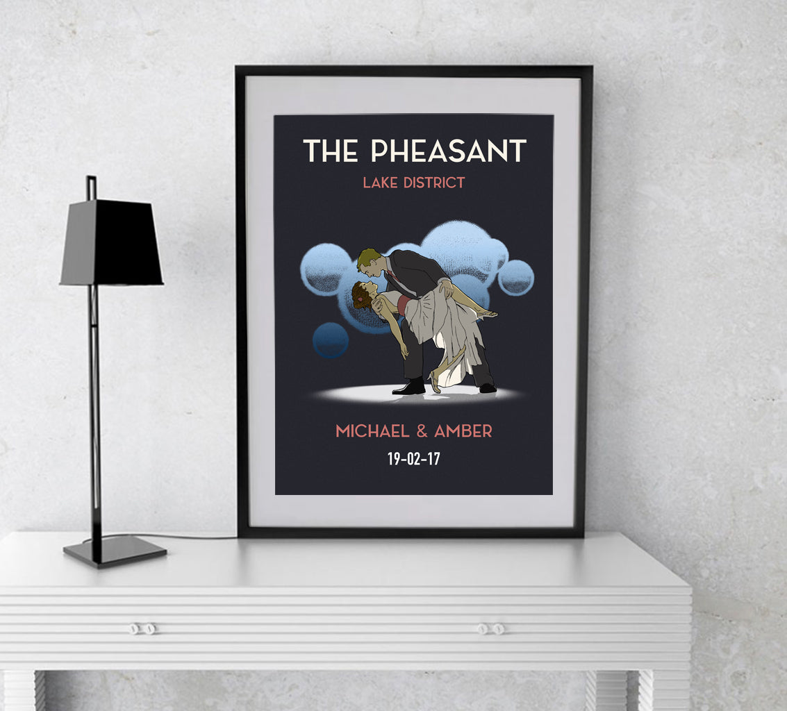 Unframed or framed personalised First Dance wedding poster