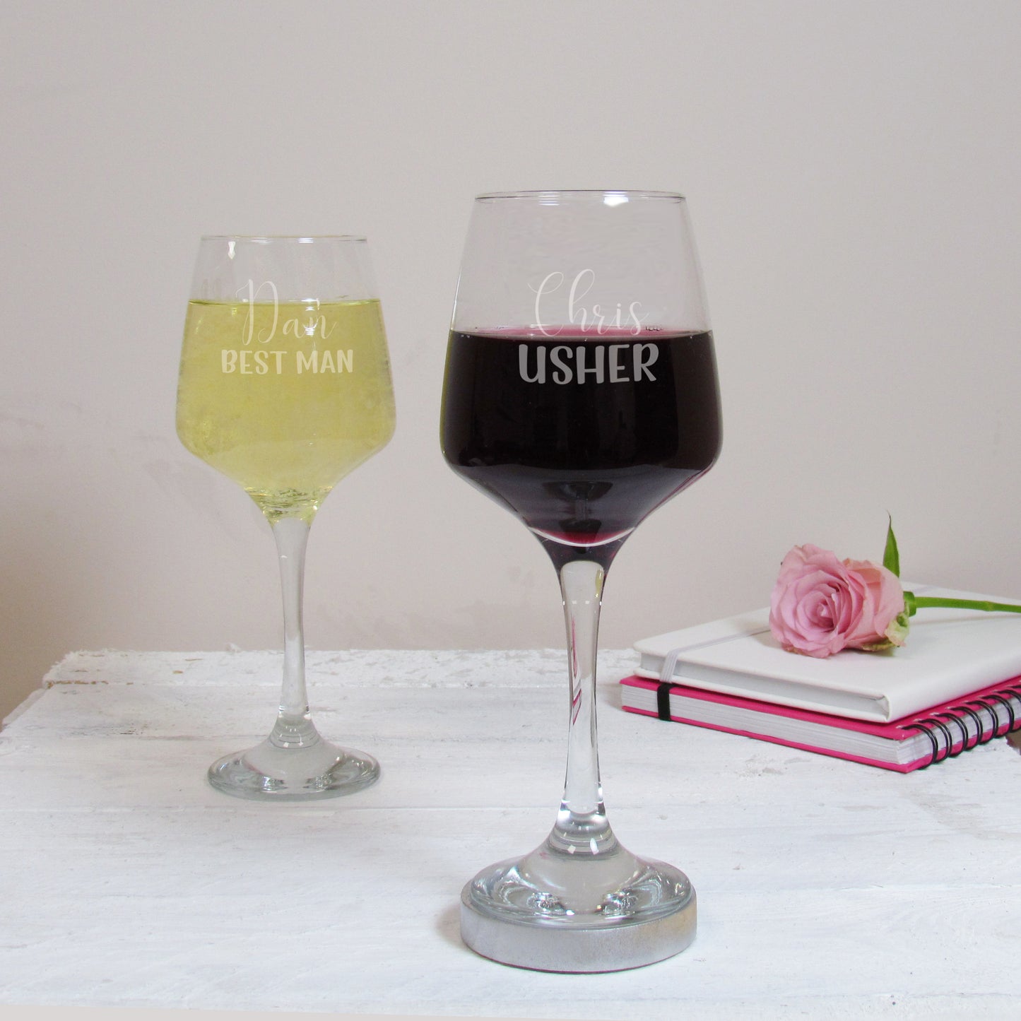 Usher Wedding Wine Glass