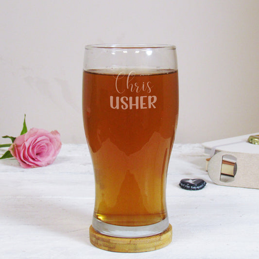 Usher Wedding Pint Glass