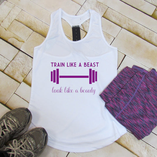 Gym Train Like A Beast TriDri Racerback Vest
