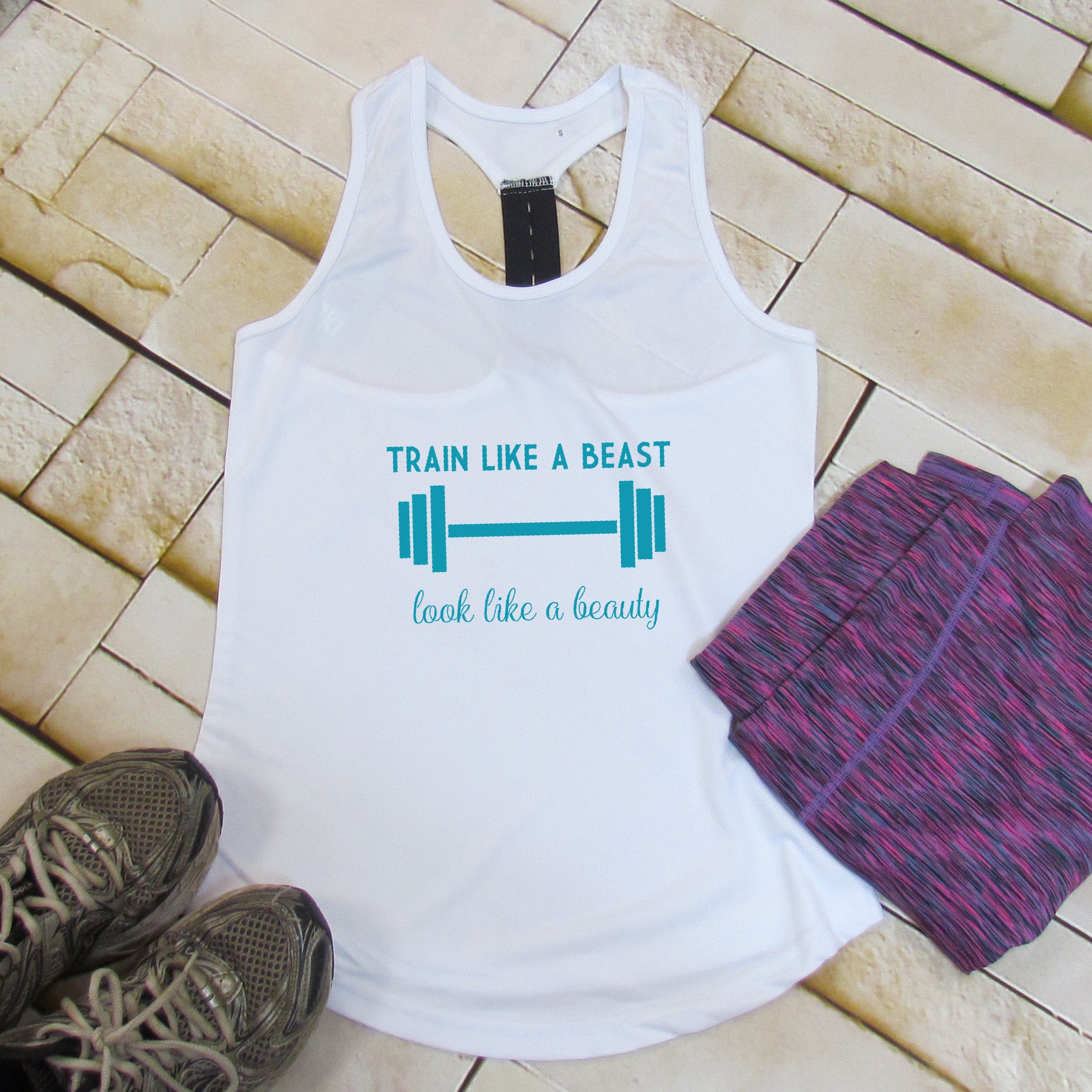 Gym Train Like A Beast TriDri Racerback Vest