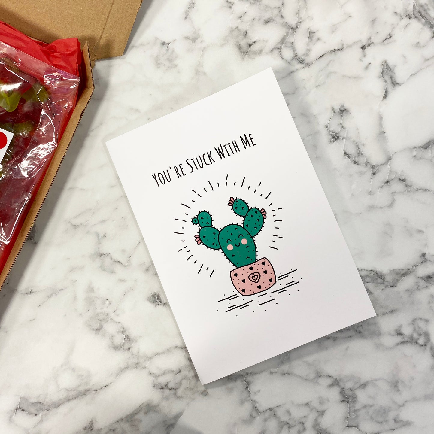 Humorous ' You Are Stuck With Me' Valentine's Card