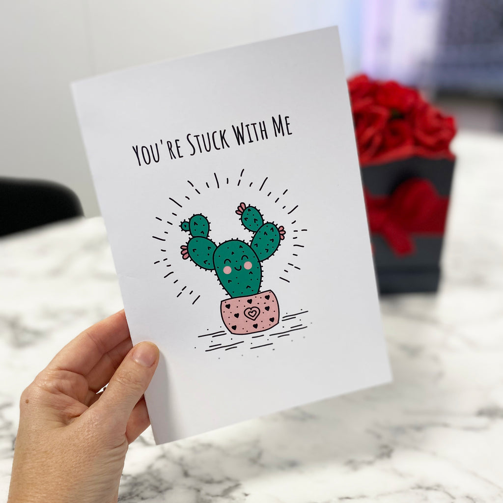 Humorous ' You Are Stuck With Me' Valentine's Card